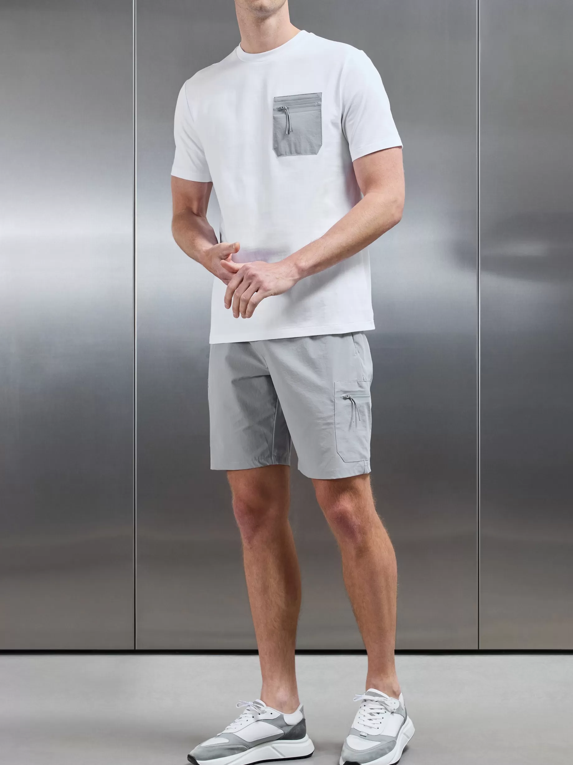 Store ARNE Active Cargo Short - Mid Grey MidGrey