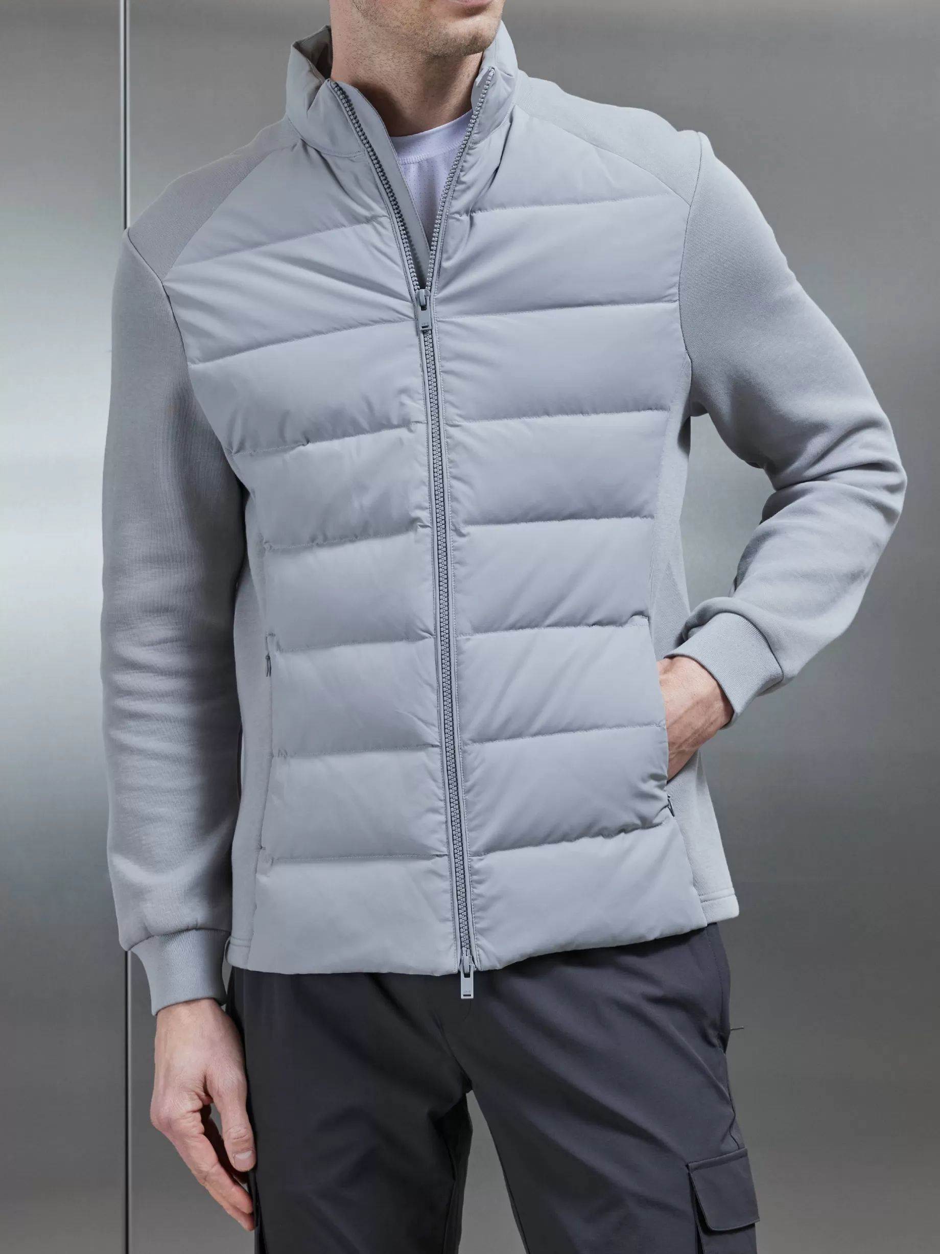 Best Sale ARNE Active Hybrid Puffer Jacket - Mid Grey MidGrey