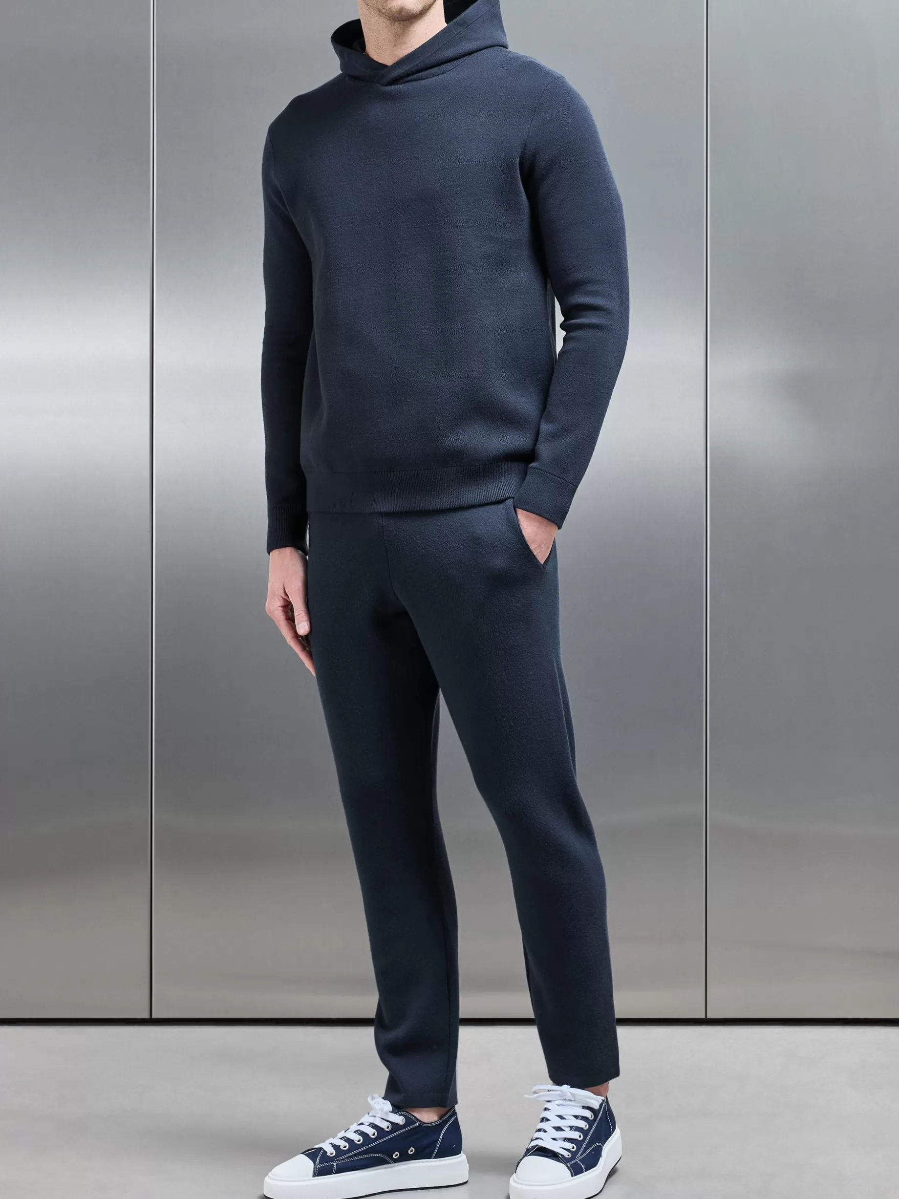 Cheap ARNE Chunky Knitted Jogger - Navy