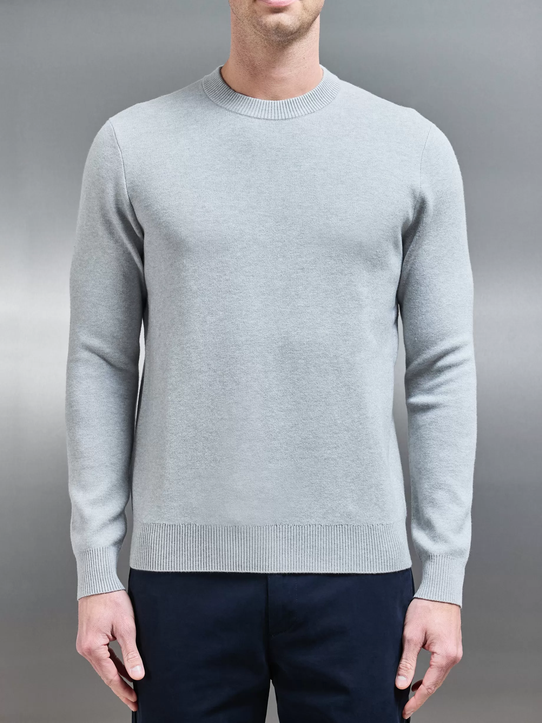 Store ARNE Chunky Knitted Sweatshirt - Marl Grey MarlGrey