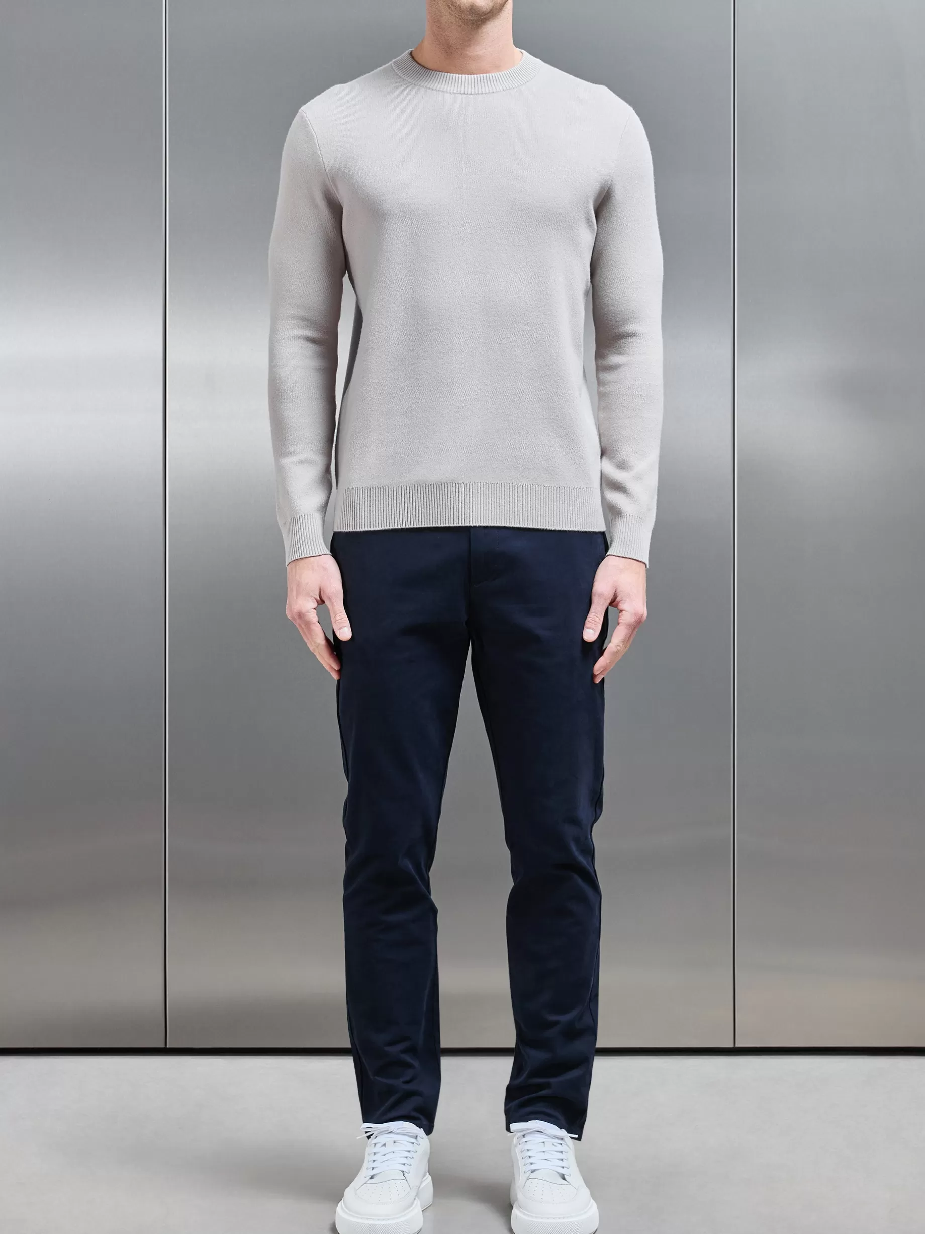 Store ARNE Chunky Knitted Sweatshirt - Stone