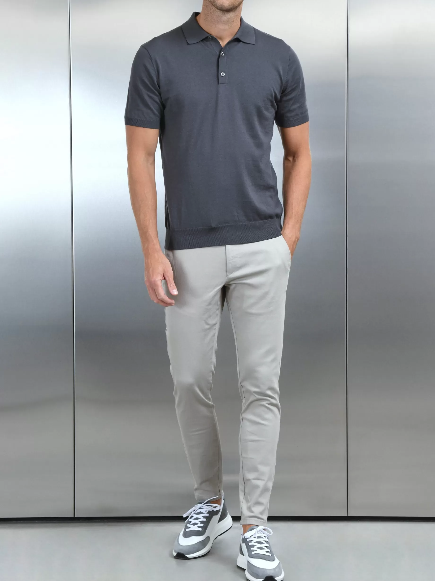 Best ARNE Cotton and Silk Polo Shirt - Charcoal