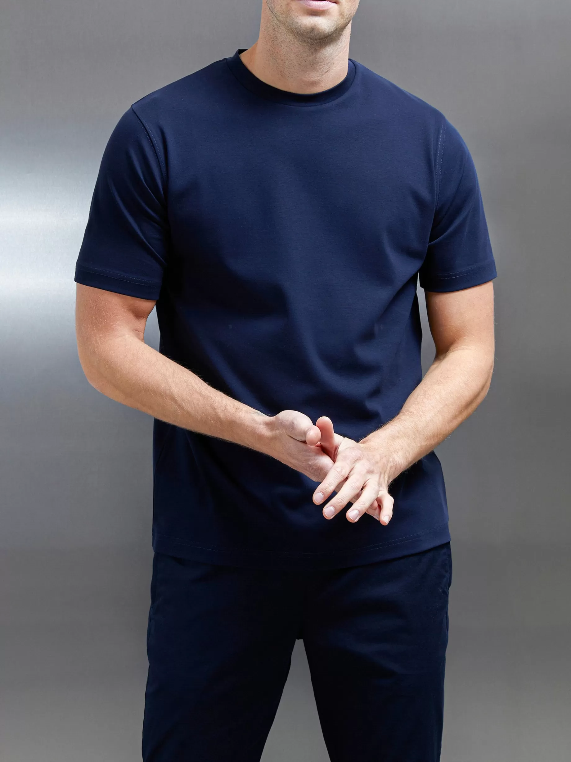 New ARNE Essential Interlock T-Shirt - Navy