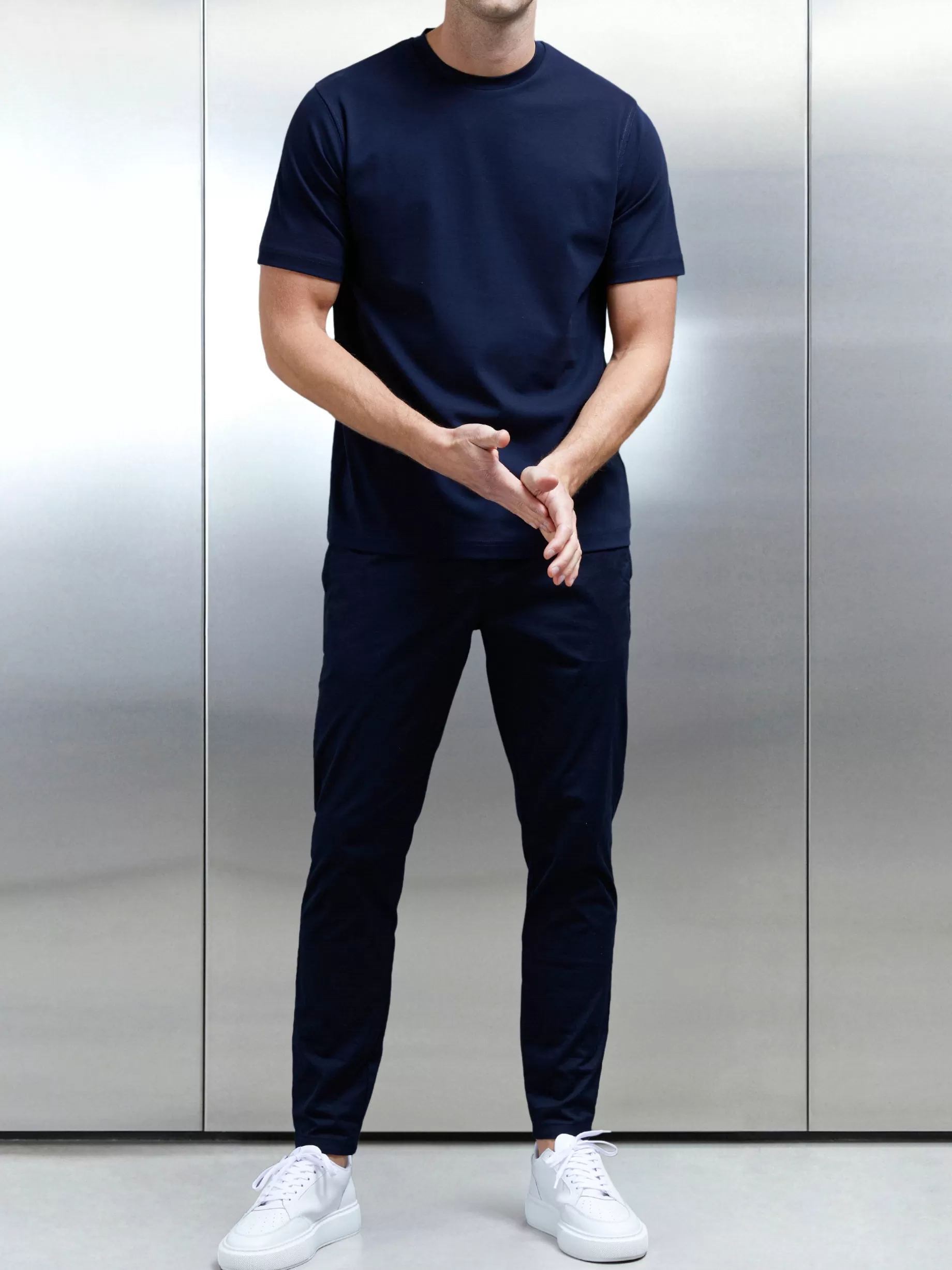 New ARNE Essential Interlock T-Shirt - Navy