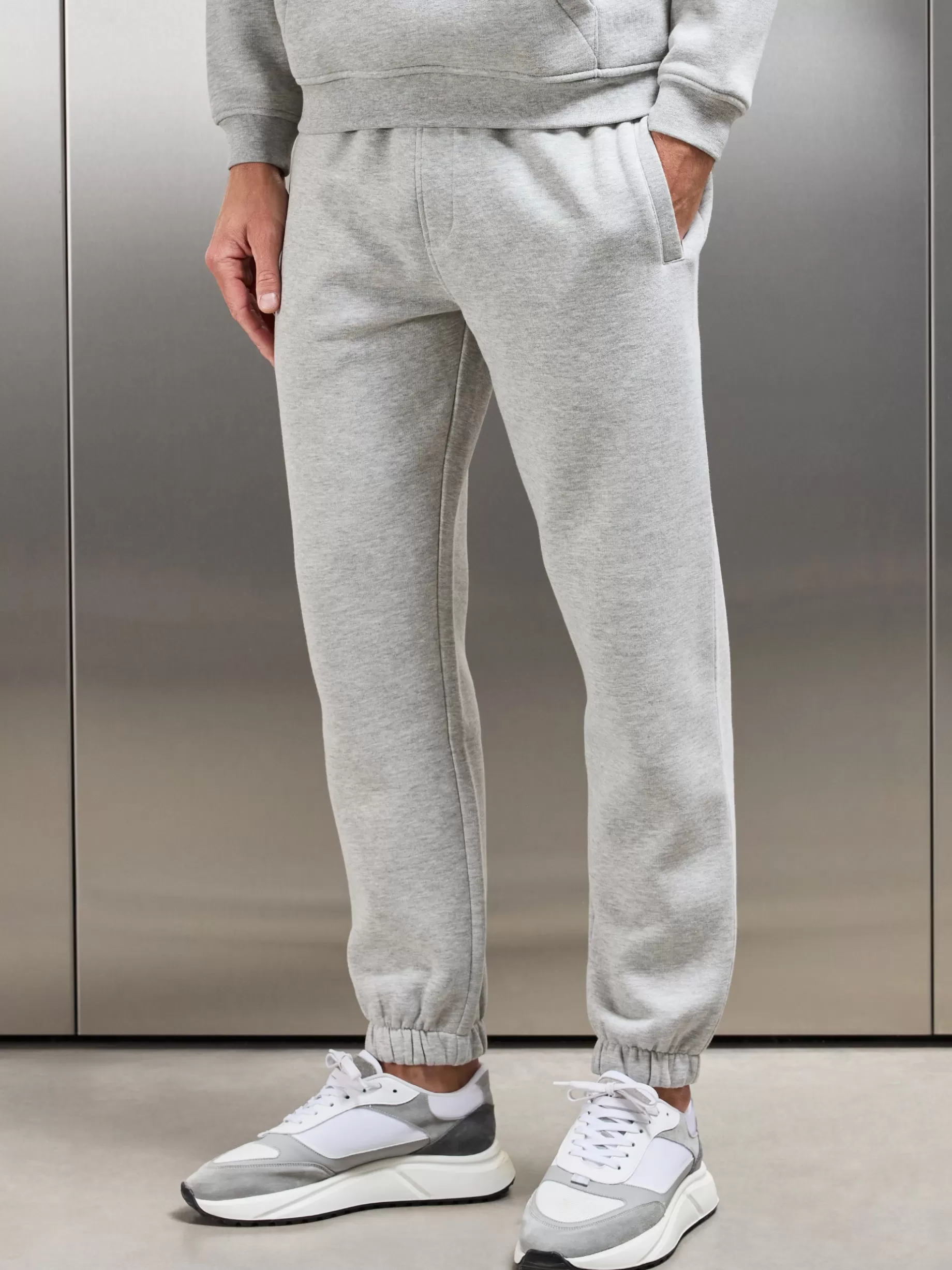 New ARNE Essential Relaxed Fit Cuffed Jogger - Marl Grey MarlGrey