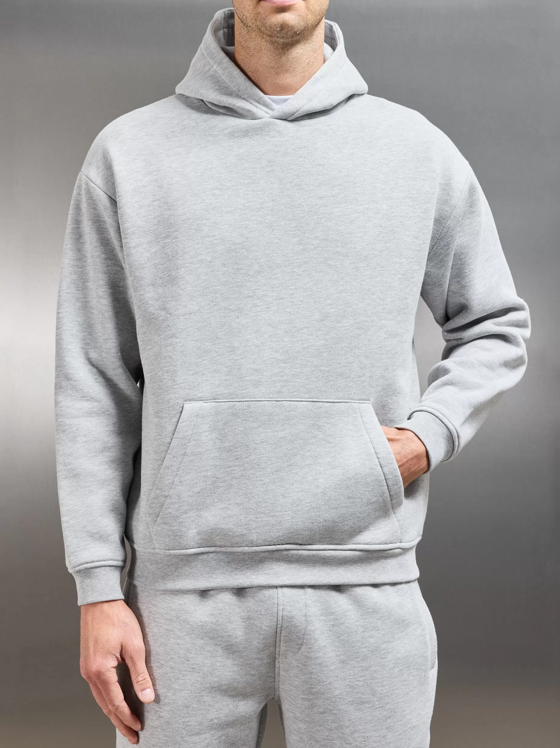 Discount ARNE Essential Relaxed Hoodie - Marl Grey MarlGrey