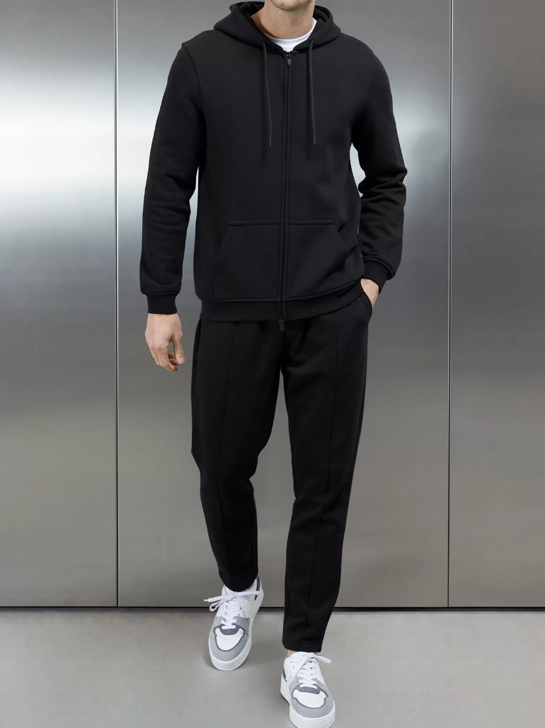 Sale ARNE Essential Zip Through Hoodie - Black