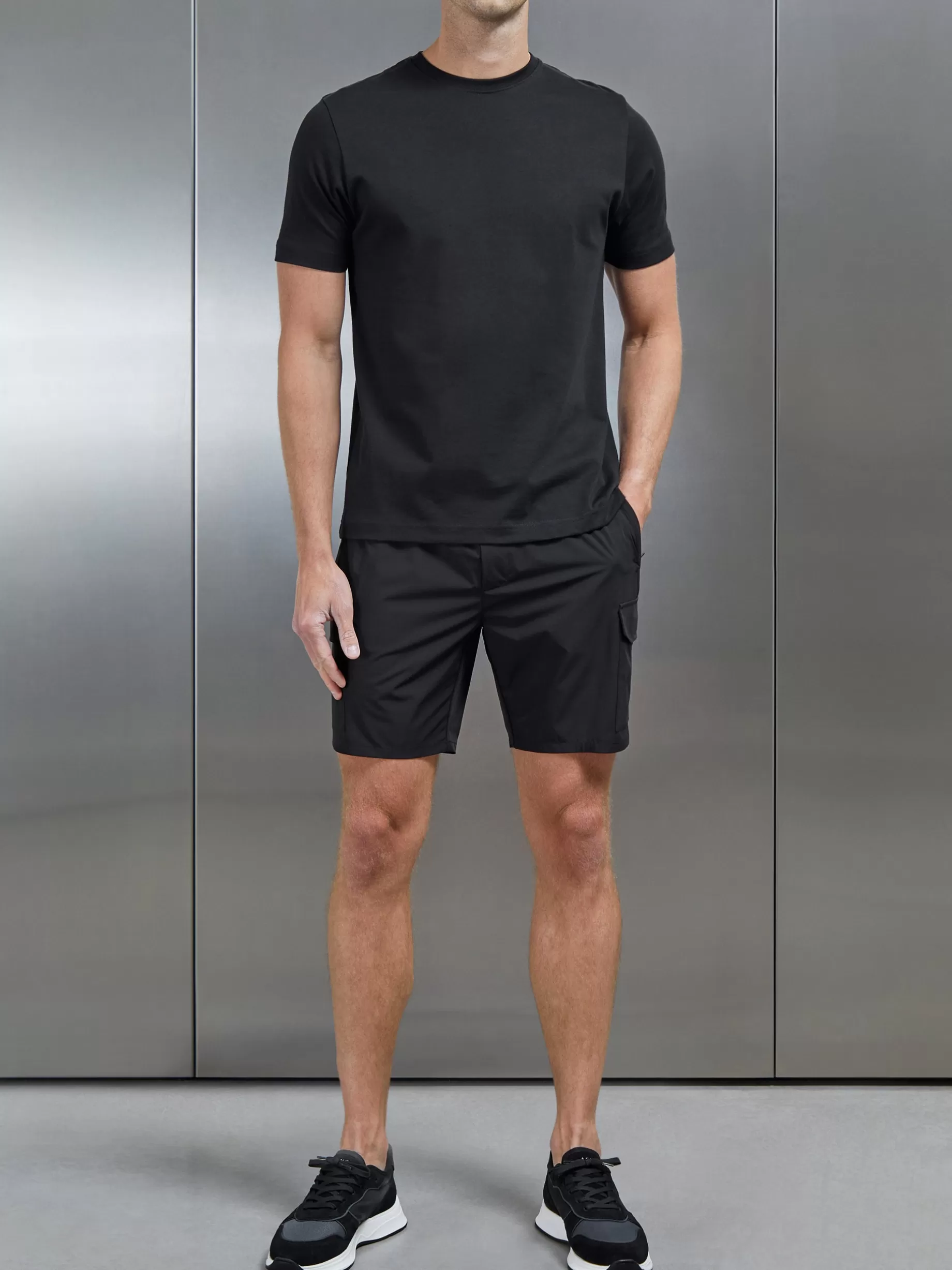 Cheap ARNE Flat Pocket Technical Cargo Short - Black