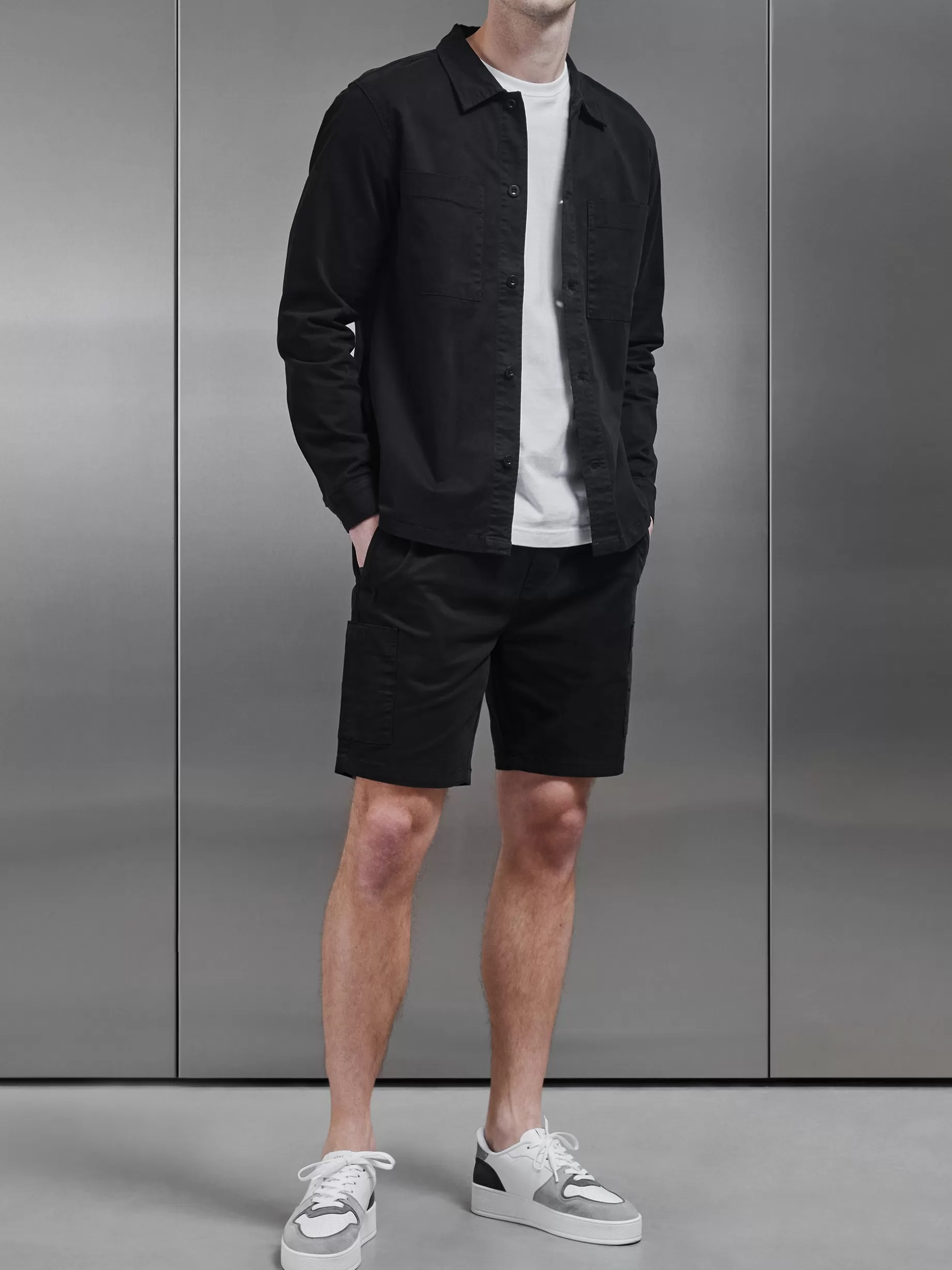 Online ARNE Garment Dye Cargo Short - Black