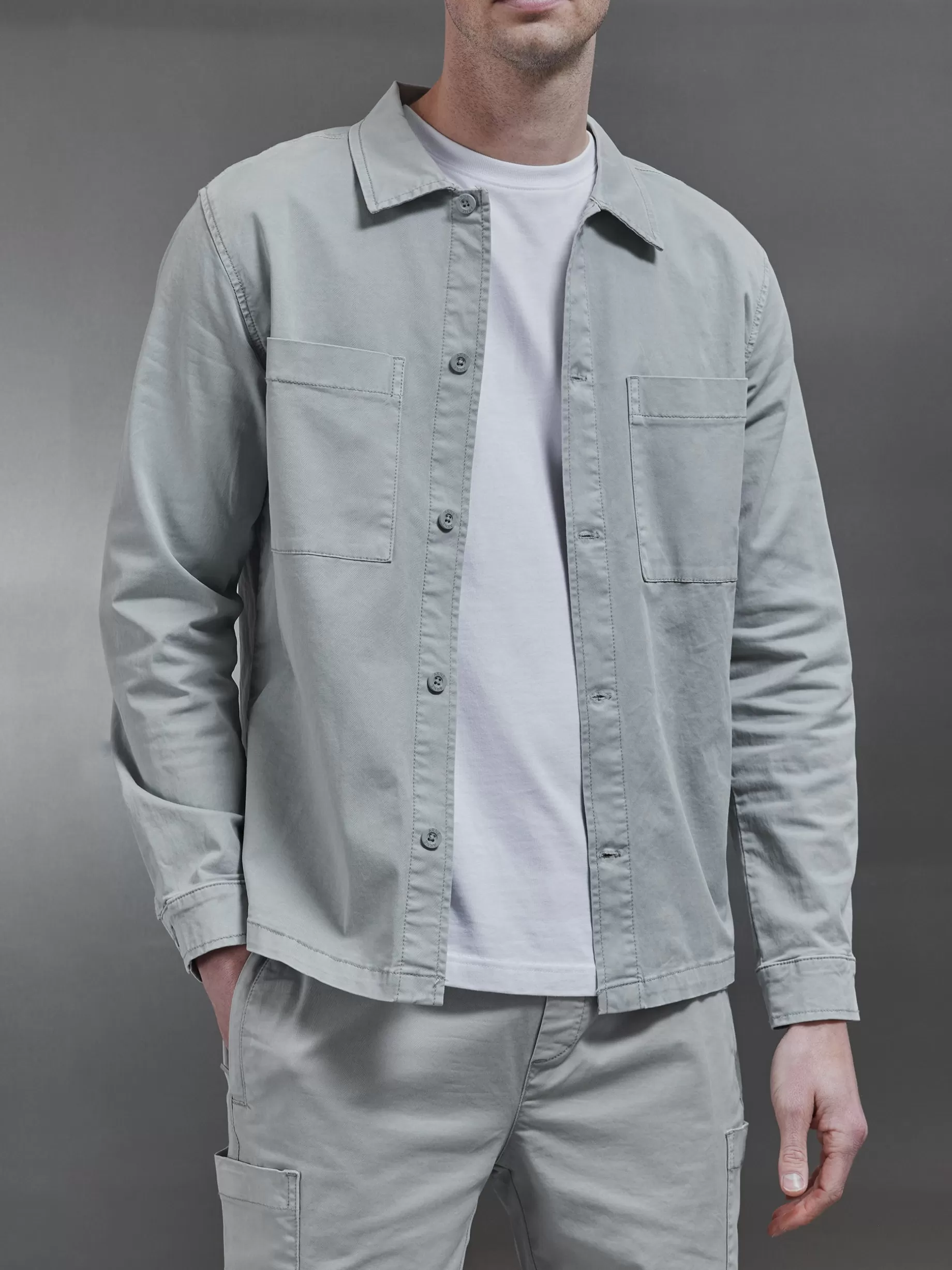 Best ARNE Garment Dye Overshirt - Stone