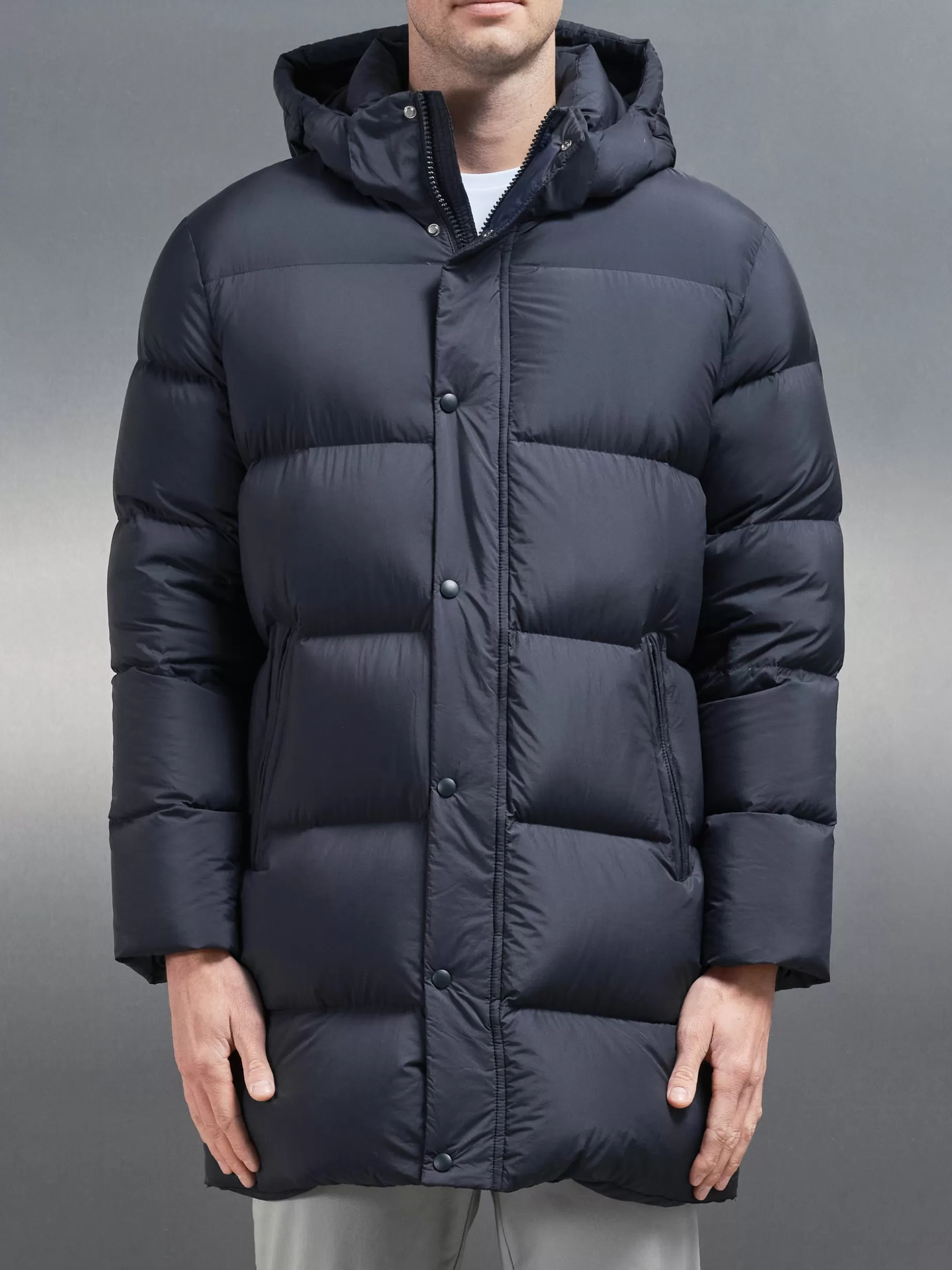 Online ARNE Goose Down Mid Length Jacket - Navy