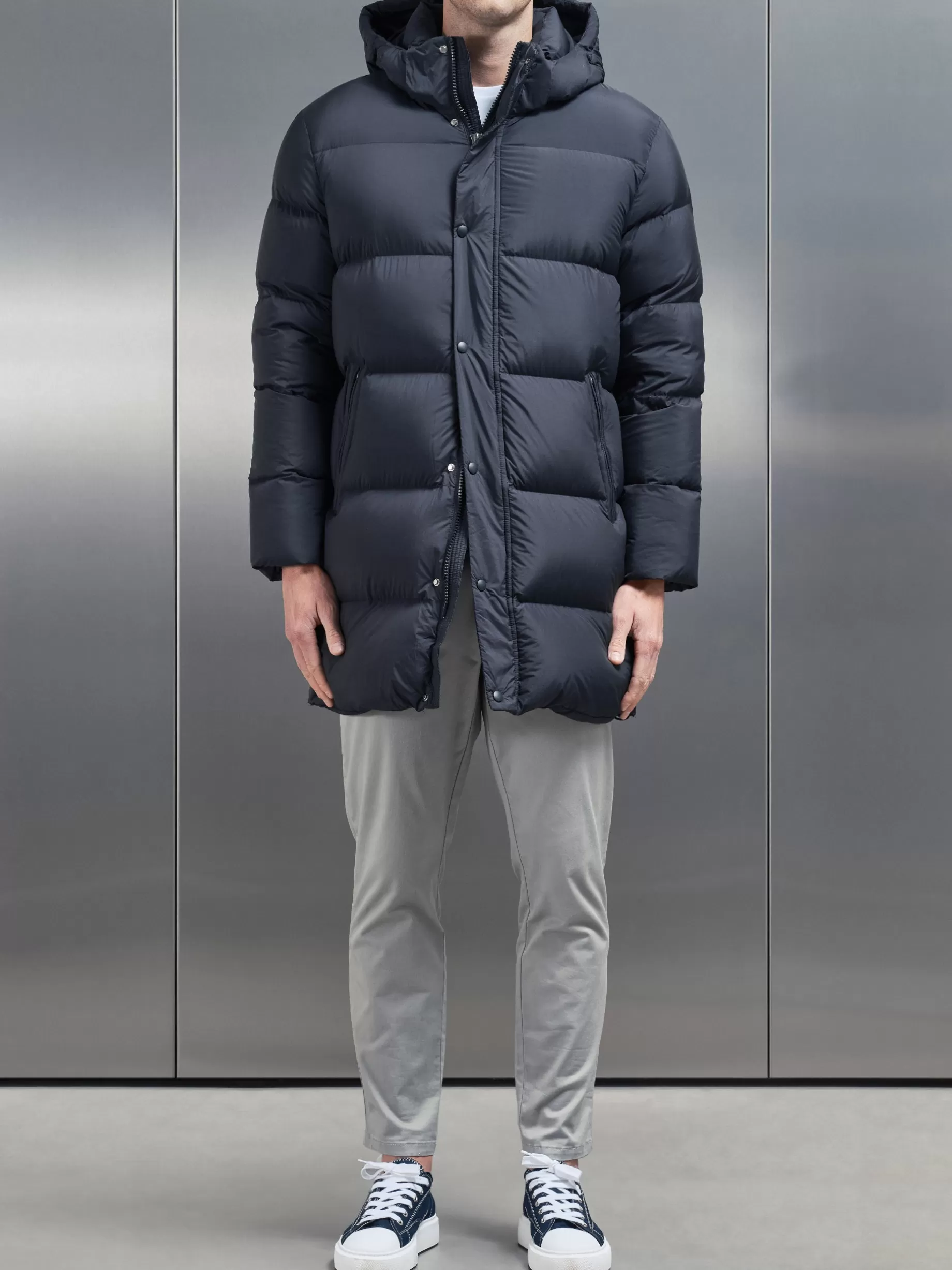 Online ARNE Goose Down Mid Length Jacket - Navy