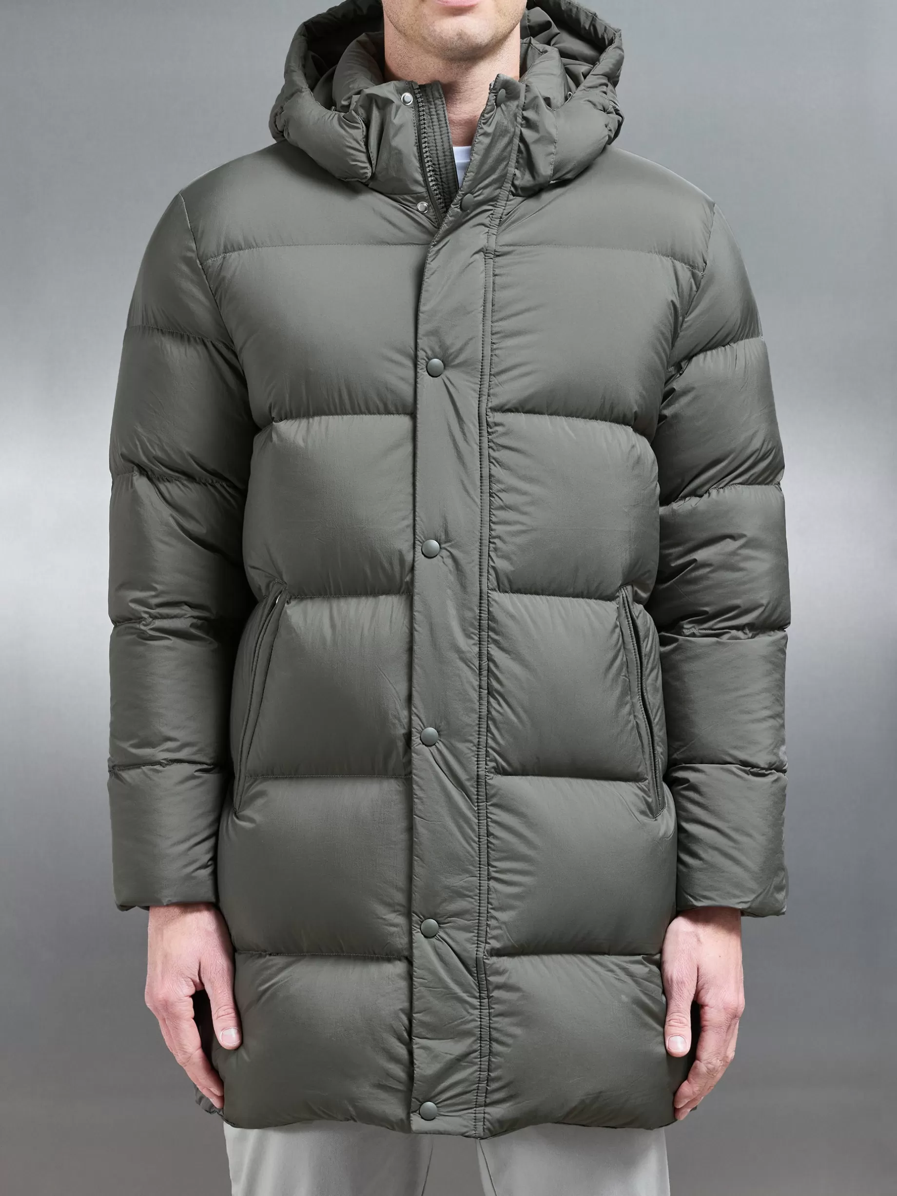 Best Sale ARNE Goose Down Mid Length Jacket - Olive