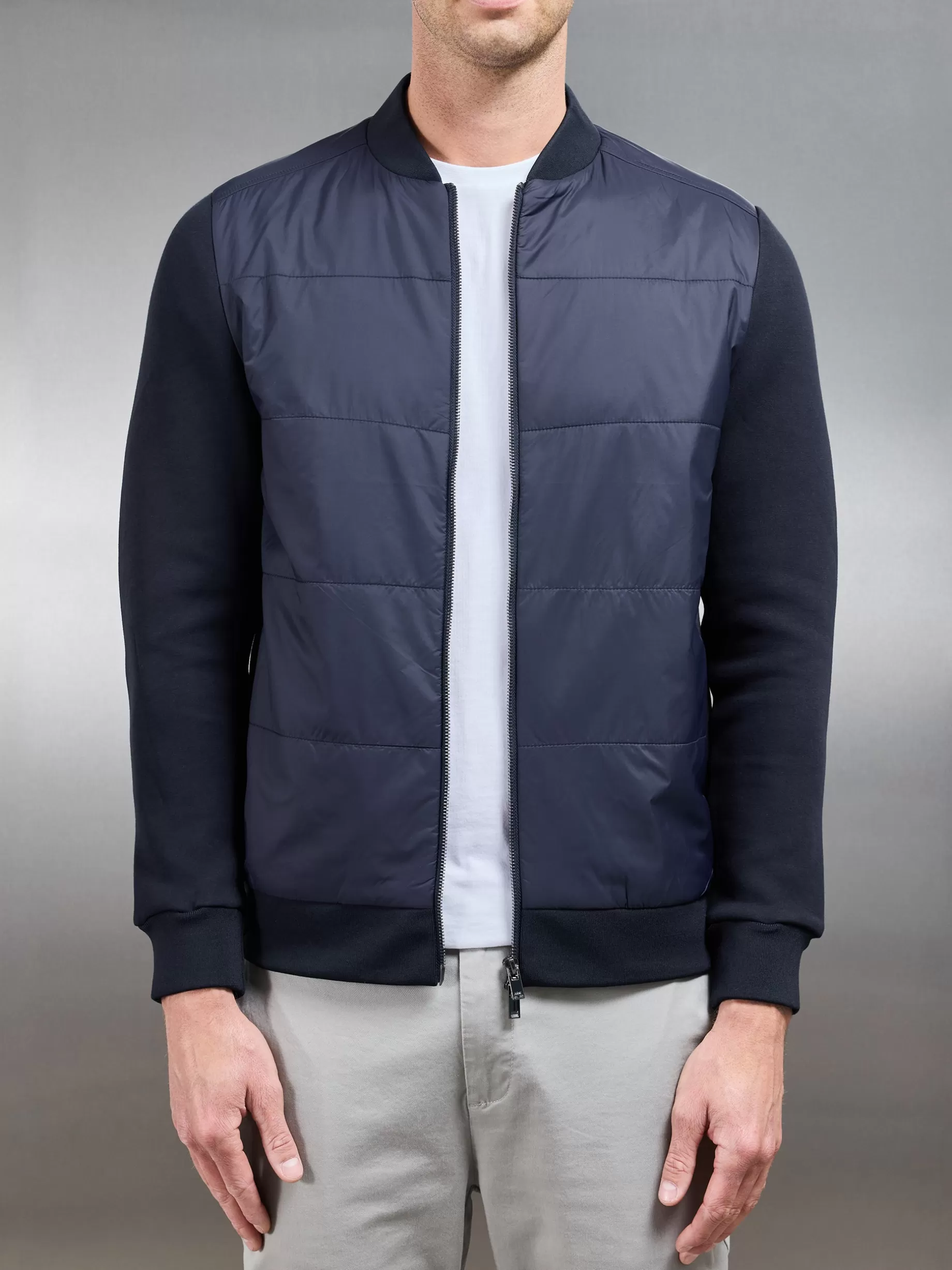 Best ARNE Hybrid Bomber Jacket - Navy