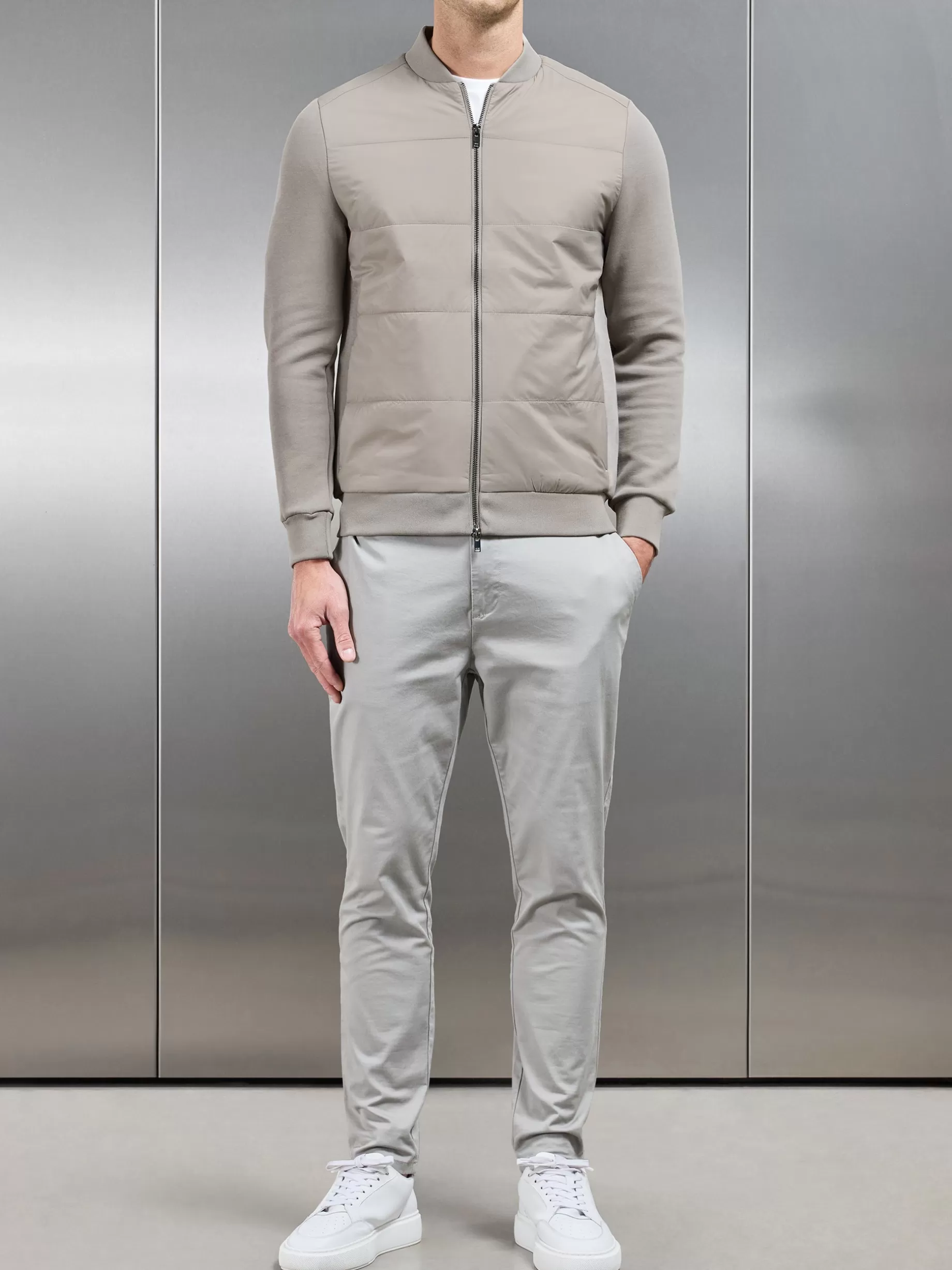 Best Sale ARNE Hybrid Bomber Jacket - Taupe