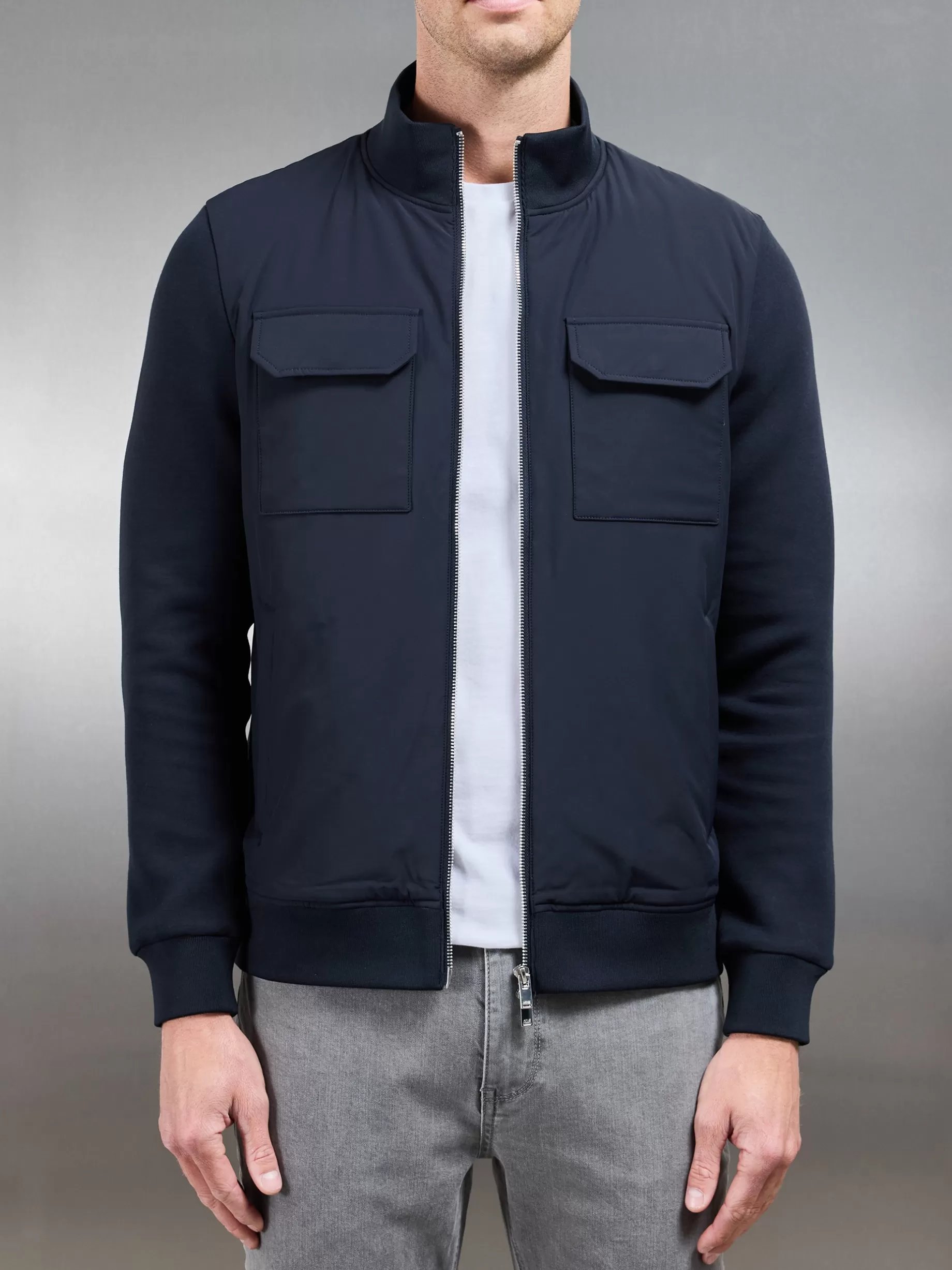 Discount ARNE Hybrid Cargo Jacket - Navy