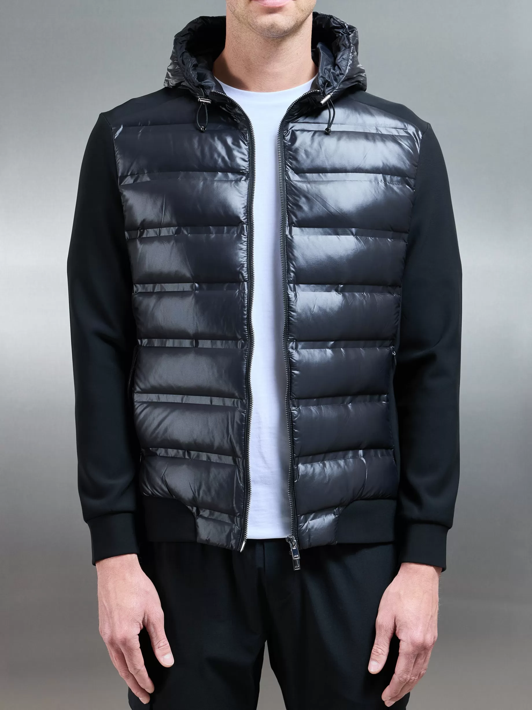 Fashion ARNE Hybrid Puffer Jacket - Black