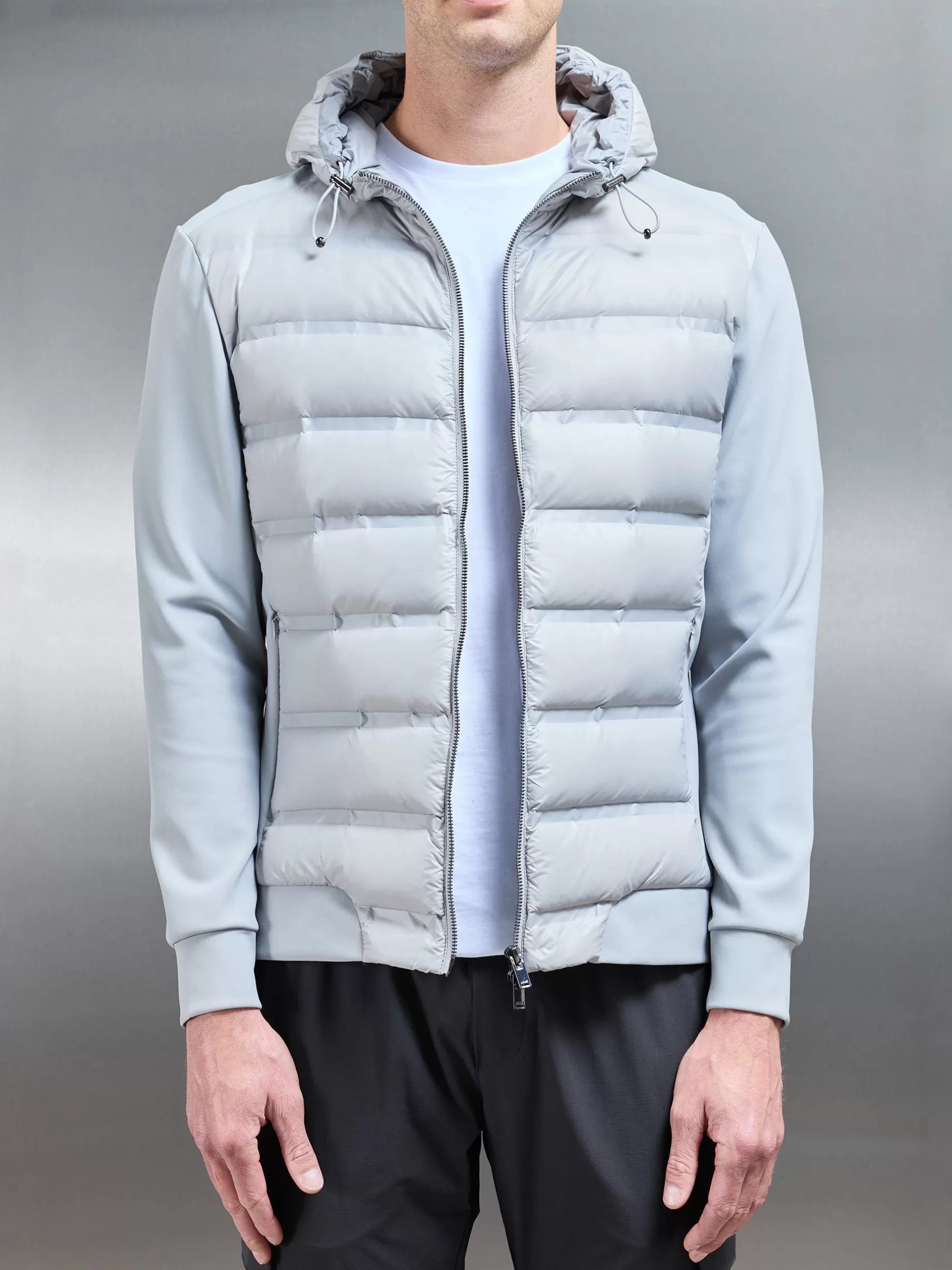 Outlet ARNE Hybrid Puffer Jacket - Mid Grey MidGrey