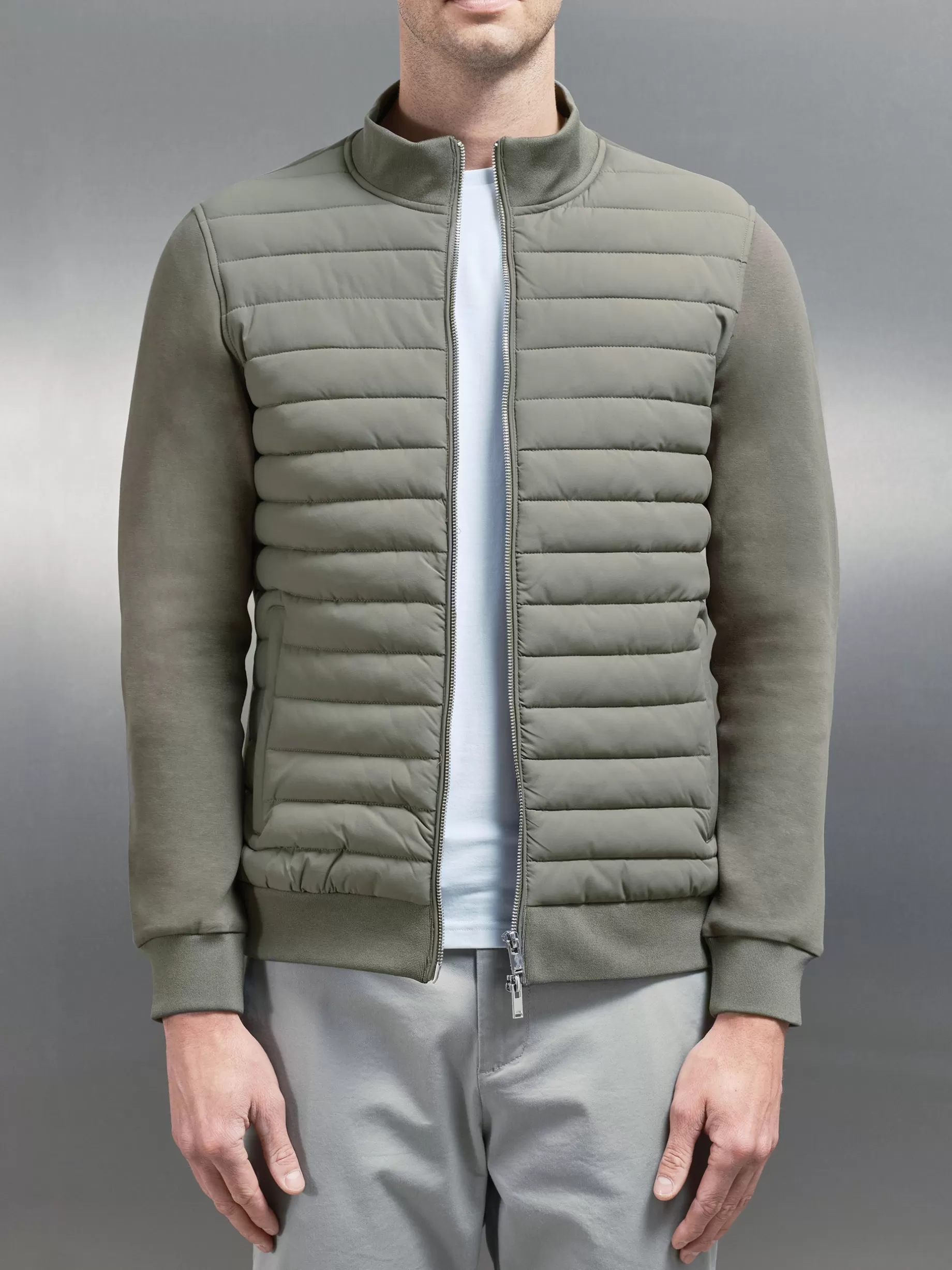 Cheap ARNE Hybrid Quilted Jacket - Sage