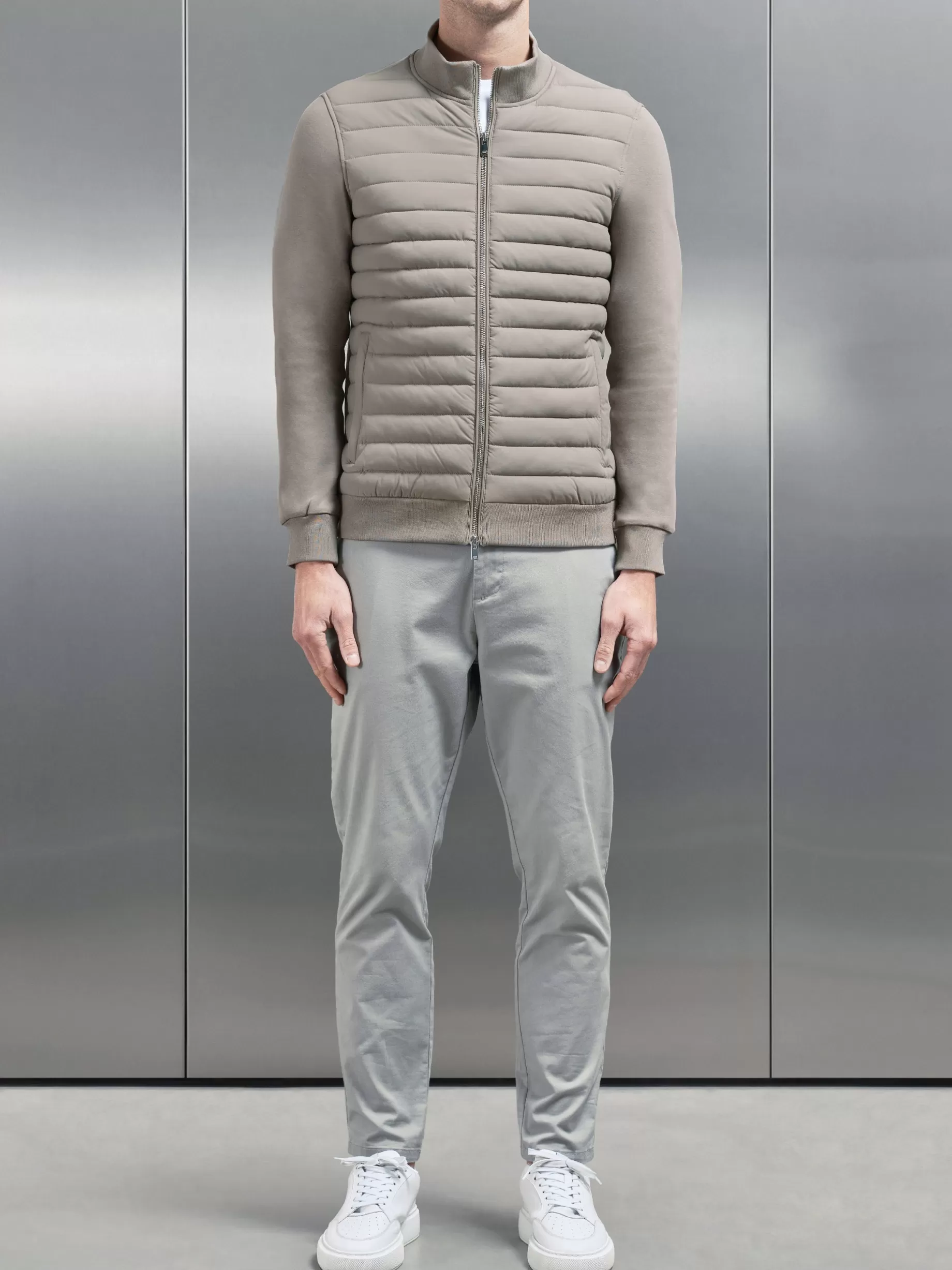 Best ARNE Hybrid Quilted Jacket - Taupe