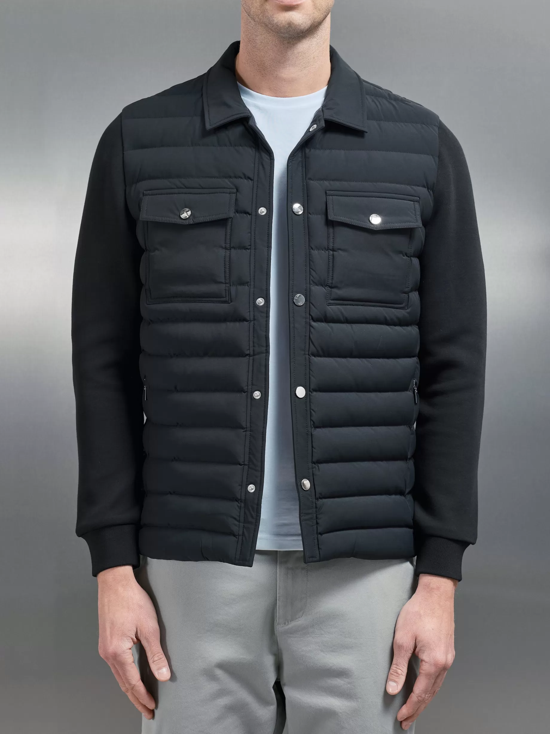 Best Sale ARNE Hybrid Quilted Overshirt - Black