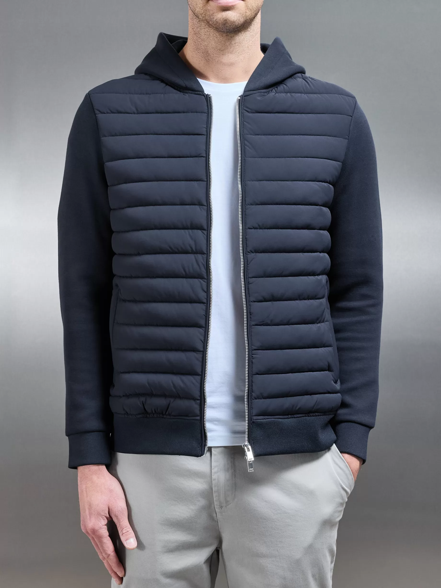 Best ARNE Hybrid Quilted Windbreaker - Navy