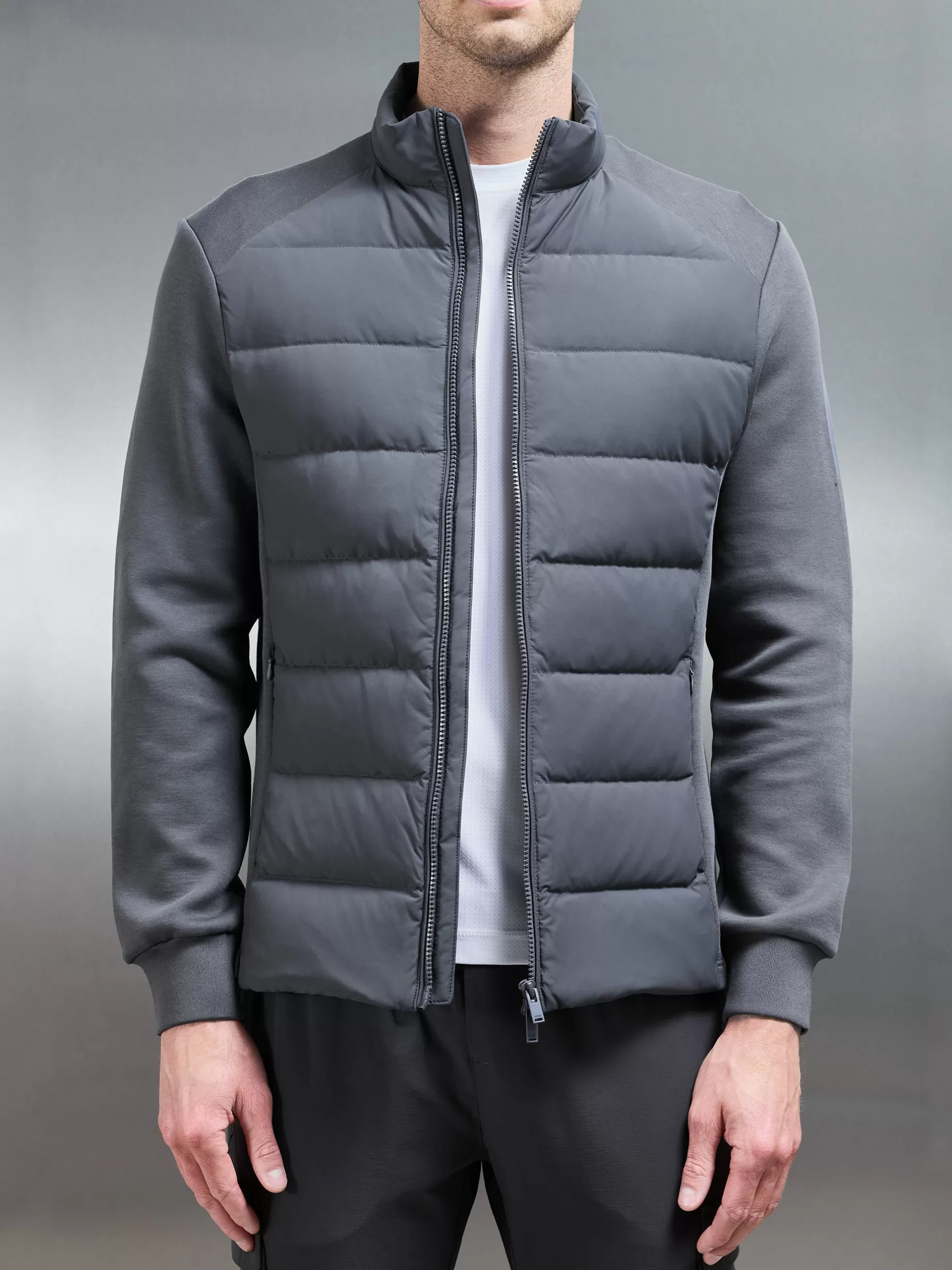 Sale ARNE Hybrid Technical Puffer Jacket - Grey