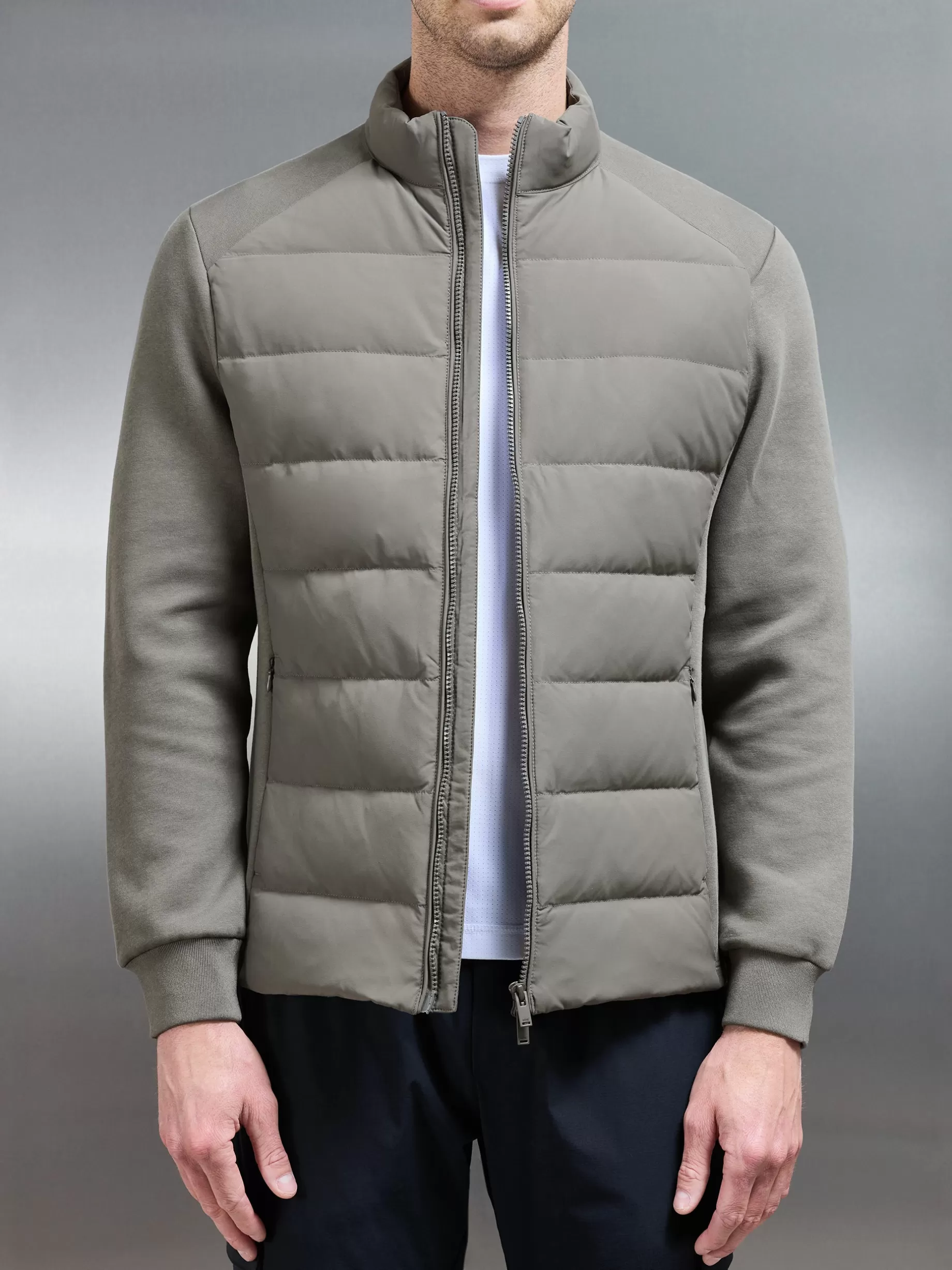 Best Sale ARNE Hybrid Technical Puffer Jacket - Olive