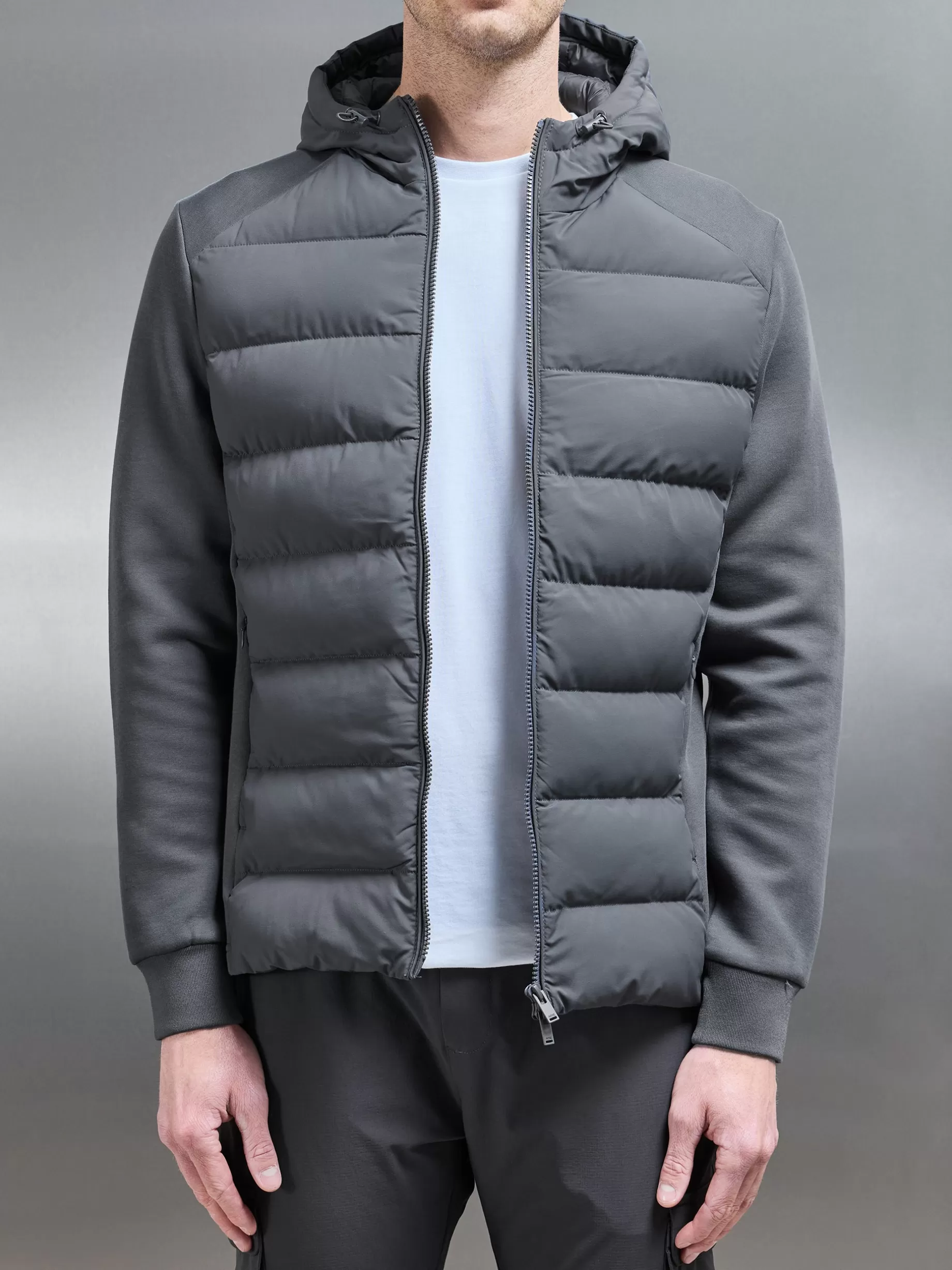 Fashion ARNE Hybrid Technical Puffer Windbreaker - Grey