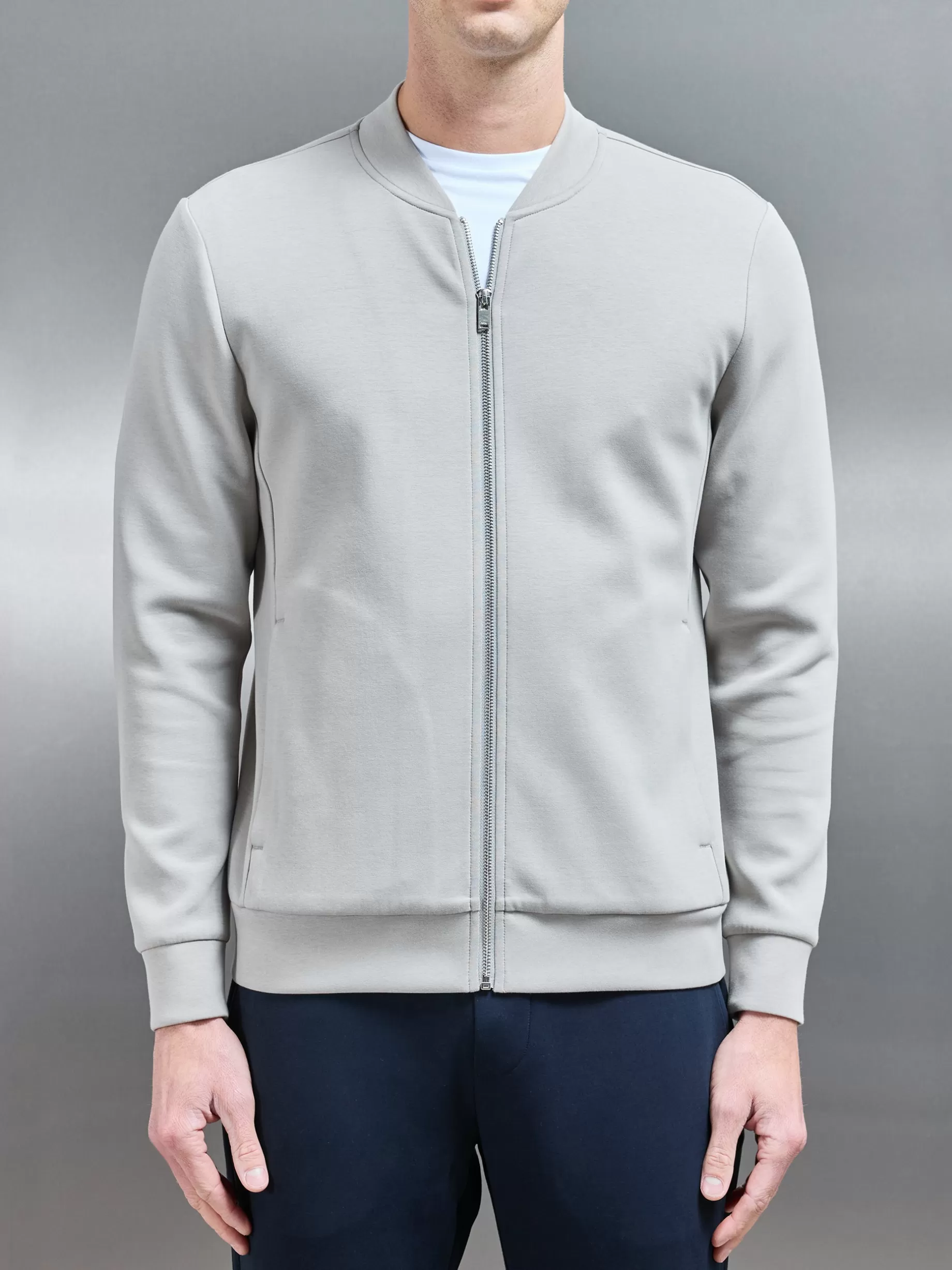 Hot ARNE Interlock Jersey Bomber Jacket - Stone