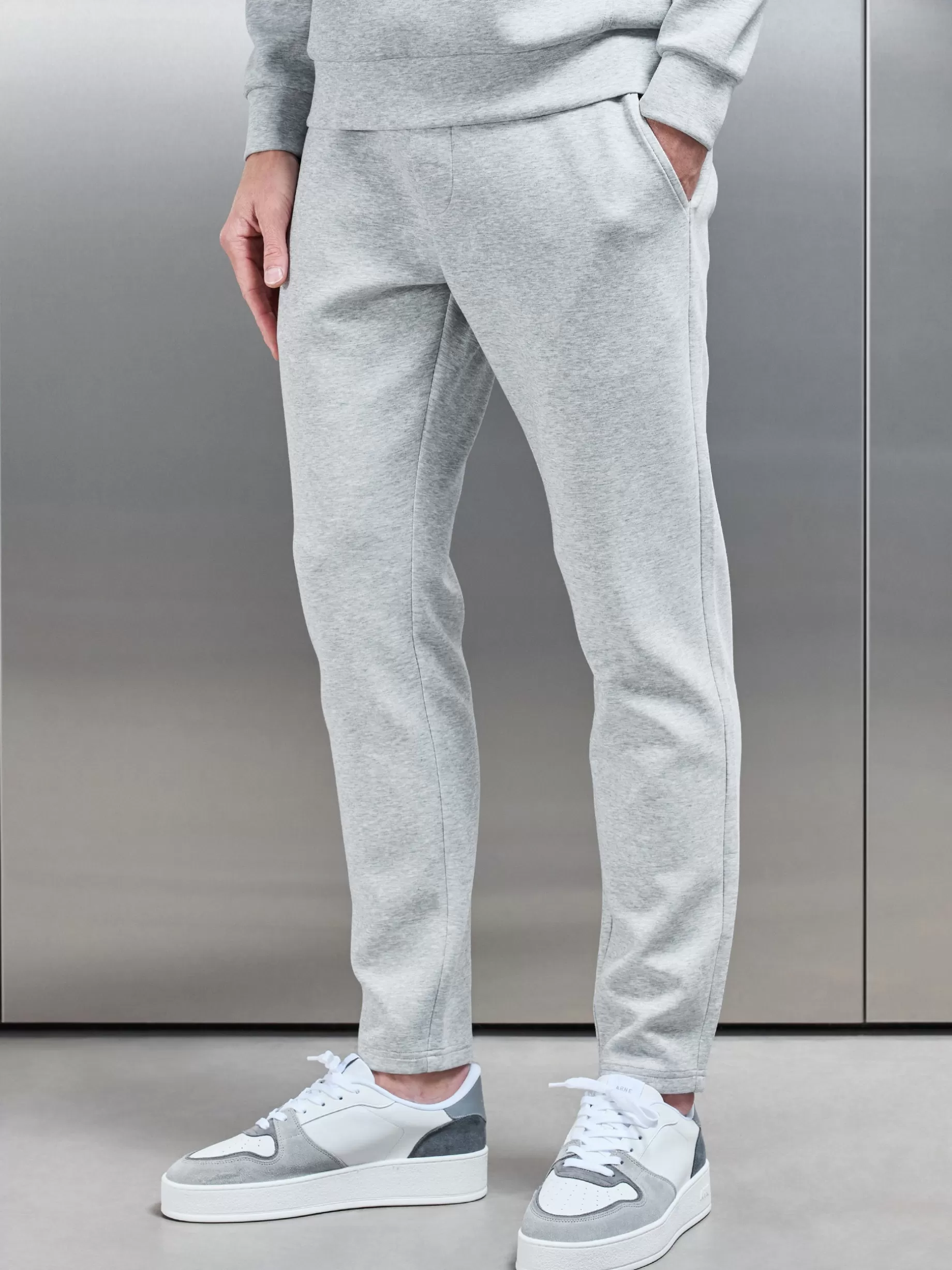 Outlet ARNE Interlock Jersey Essential Jogger - Marl Grey MarlGrey