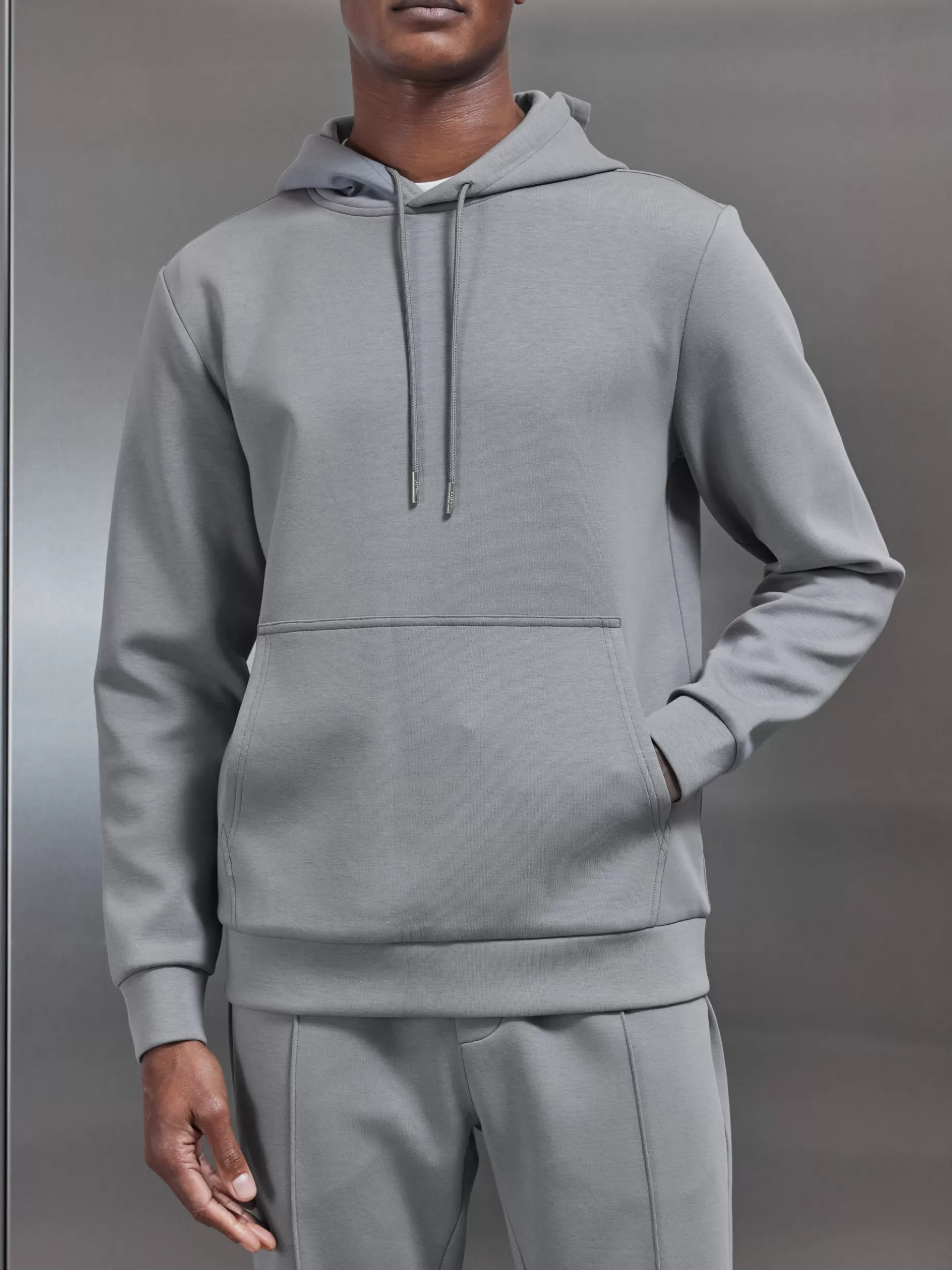 Best ARNE Interlock Jersey Hoodie - Grey