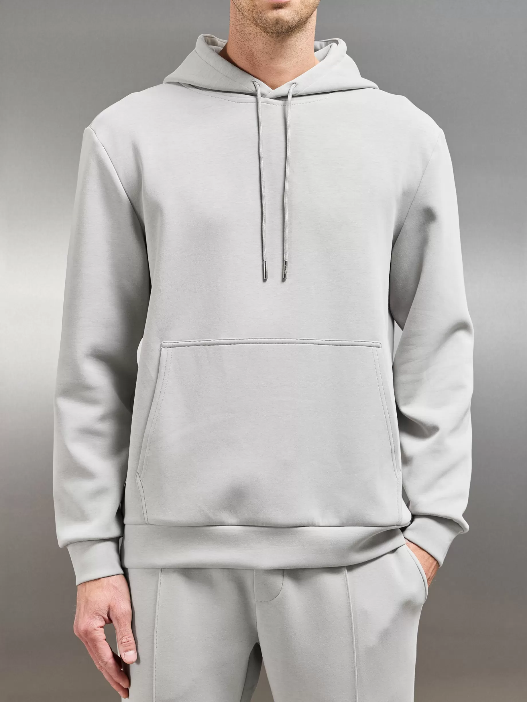 Sale ARNE Interlock Jersey Hoodie - Stone