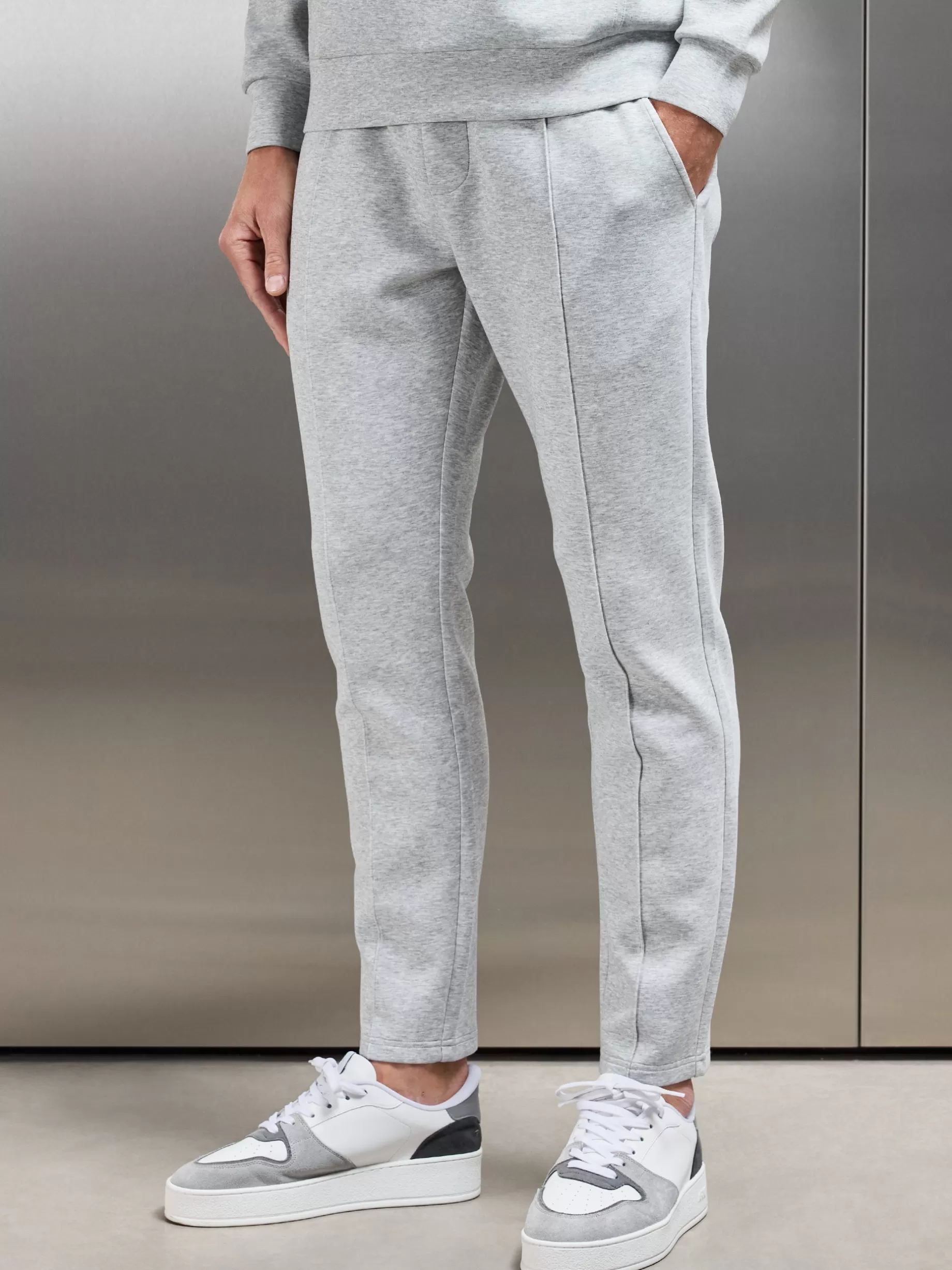 Hot ARNE Interlock Jersey Tapered Jogger - Marl Grey MarlGrey