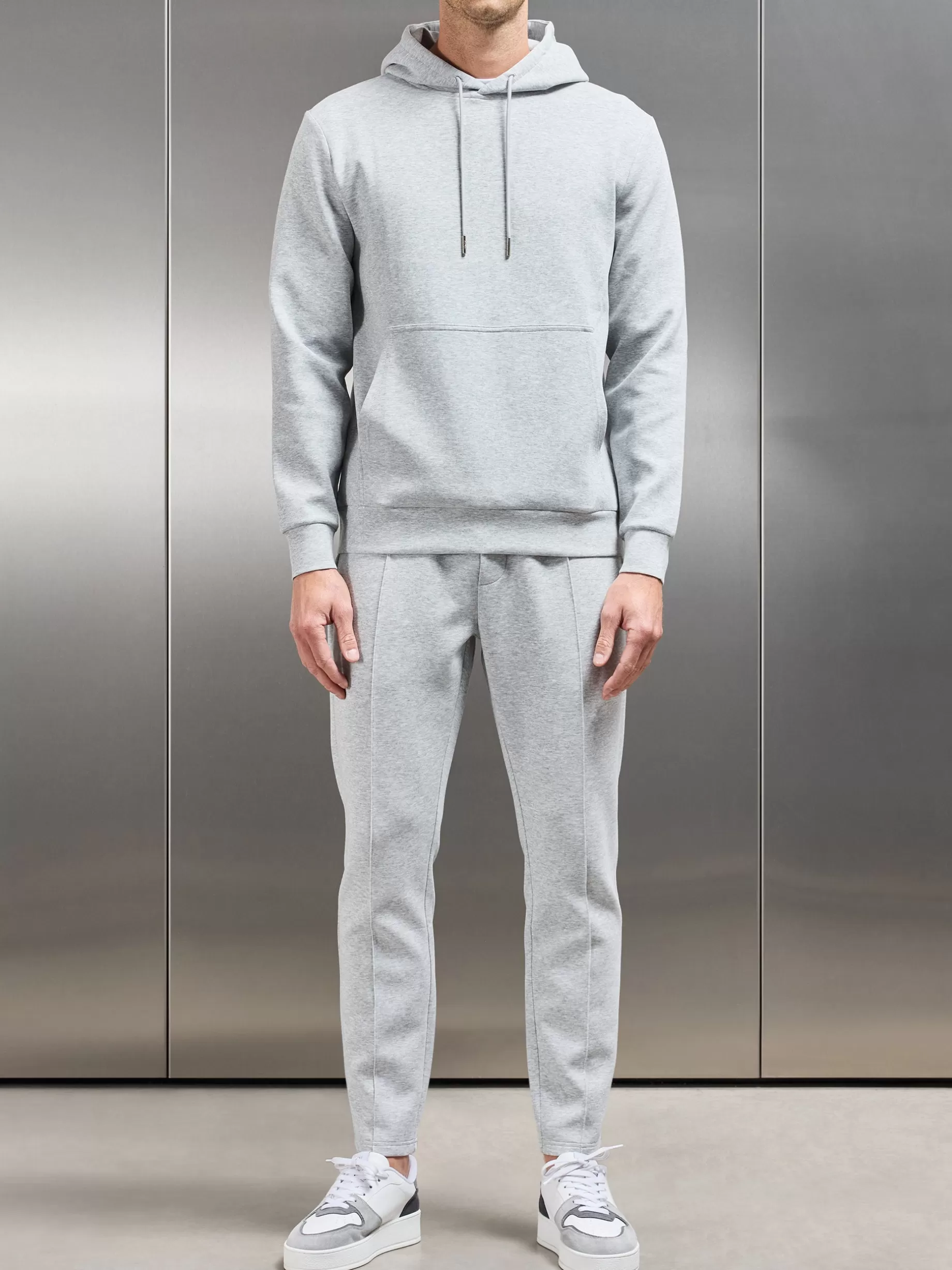 Hot ARNE Interlock Jersey Tapered Jogger - Marl Grey MarlGrey