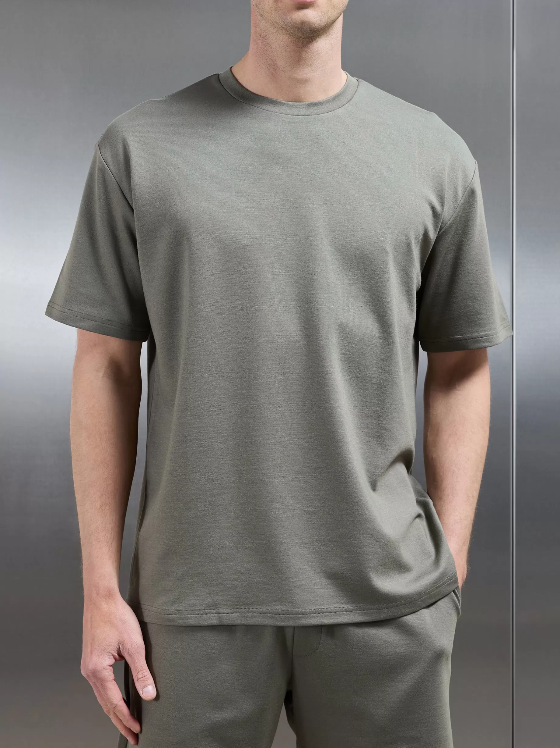 Outlet ARNE Interlock Relaxed Fit T-Shirt - Sage