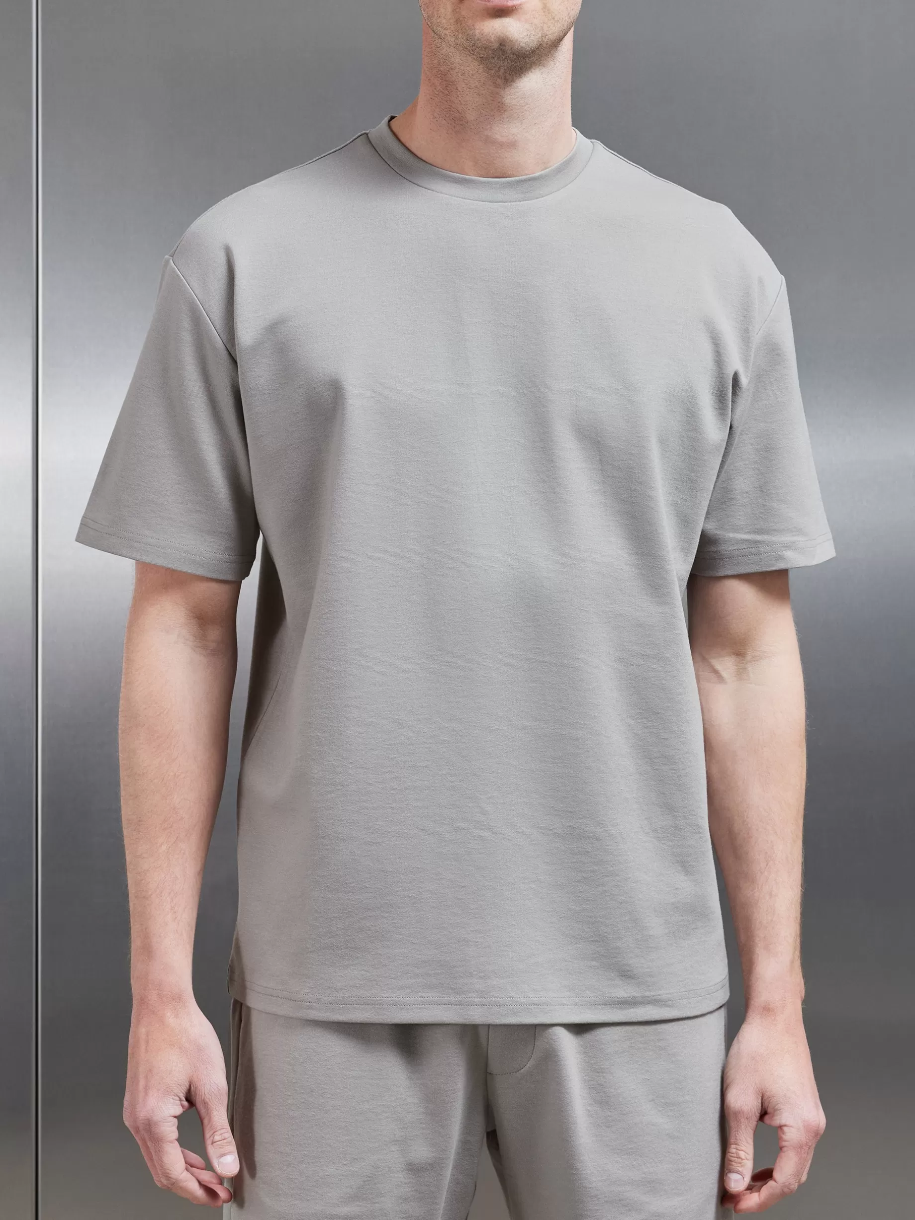 Shop ARNE Interlock Relaxed Fit T-Shirt - Stone