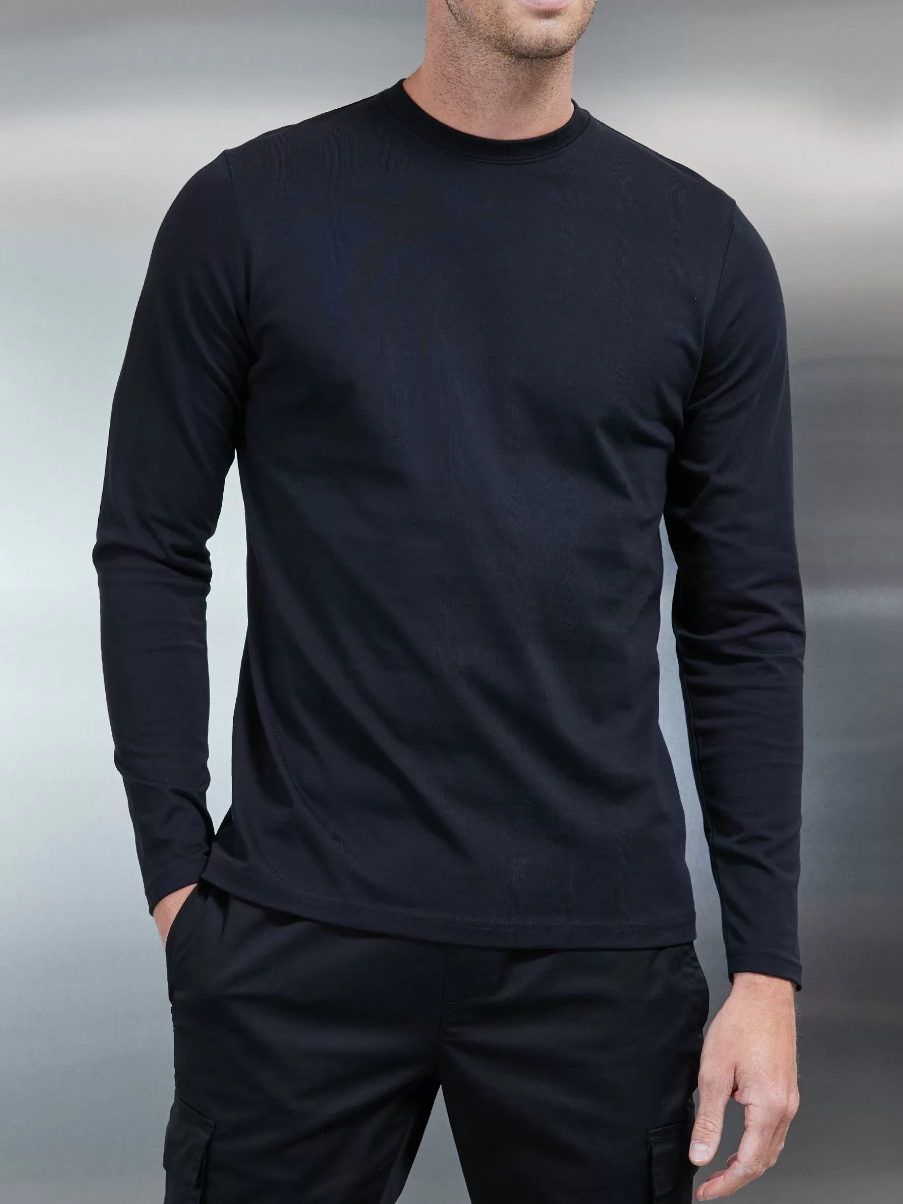 Online ARNE Long Sleeve Slim Fit T-Shirt - Black