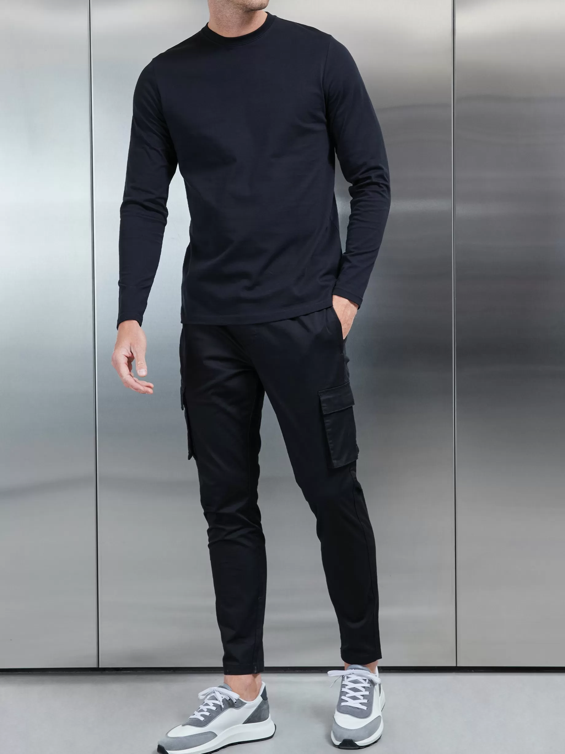 Online ARNE Long Sleeve Slim Fit T-Shirt - Black