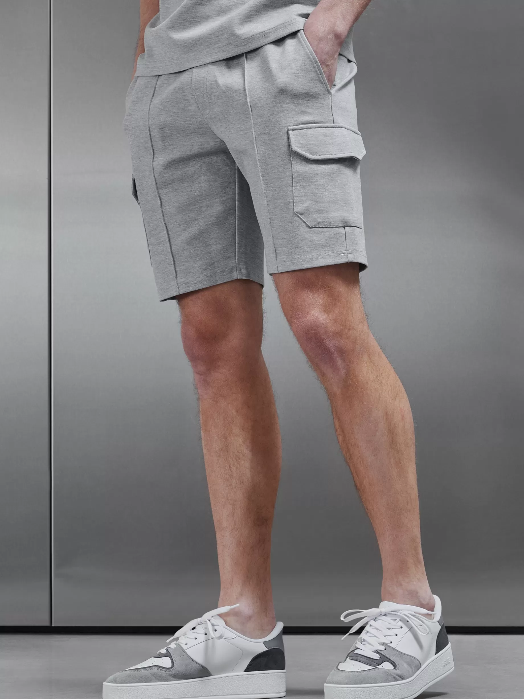 Outlet ARNE Luxe Cargo Short - Marl Grey MarlGrey