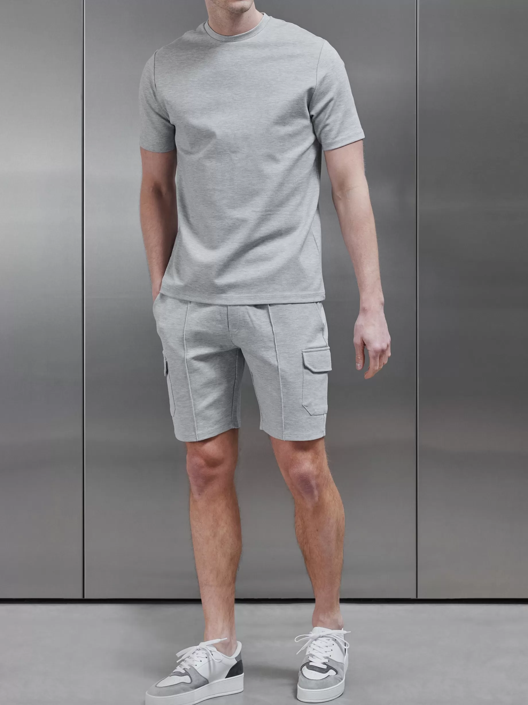 Outlet ARNE Luxe Cargo Short - Marl Grey MarlGrey