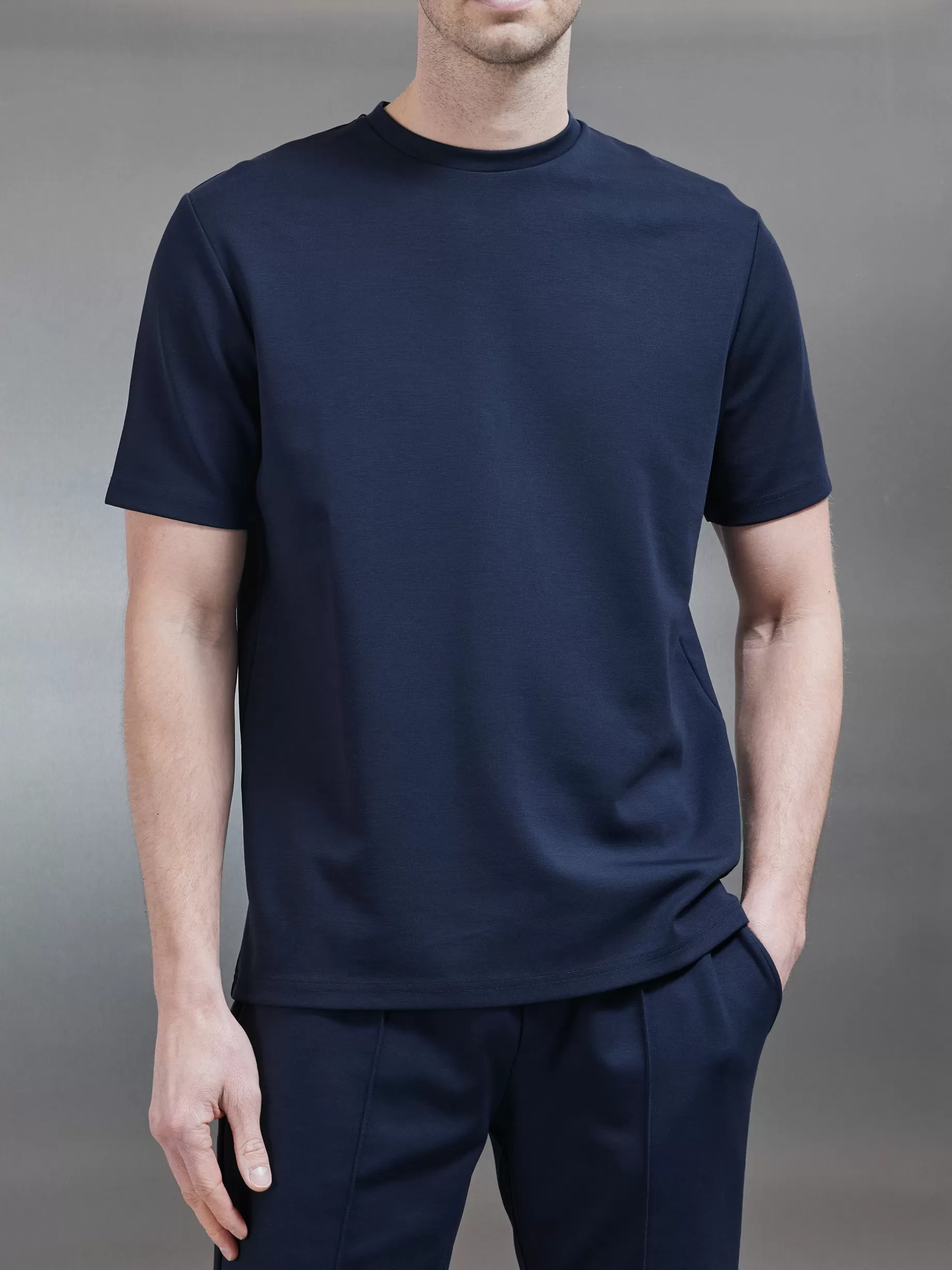 Shop ARNE Luxe Essential T-Shirt - Navy