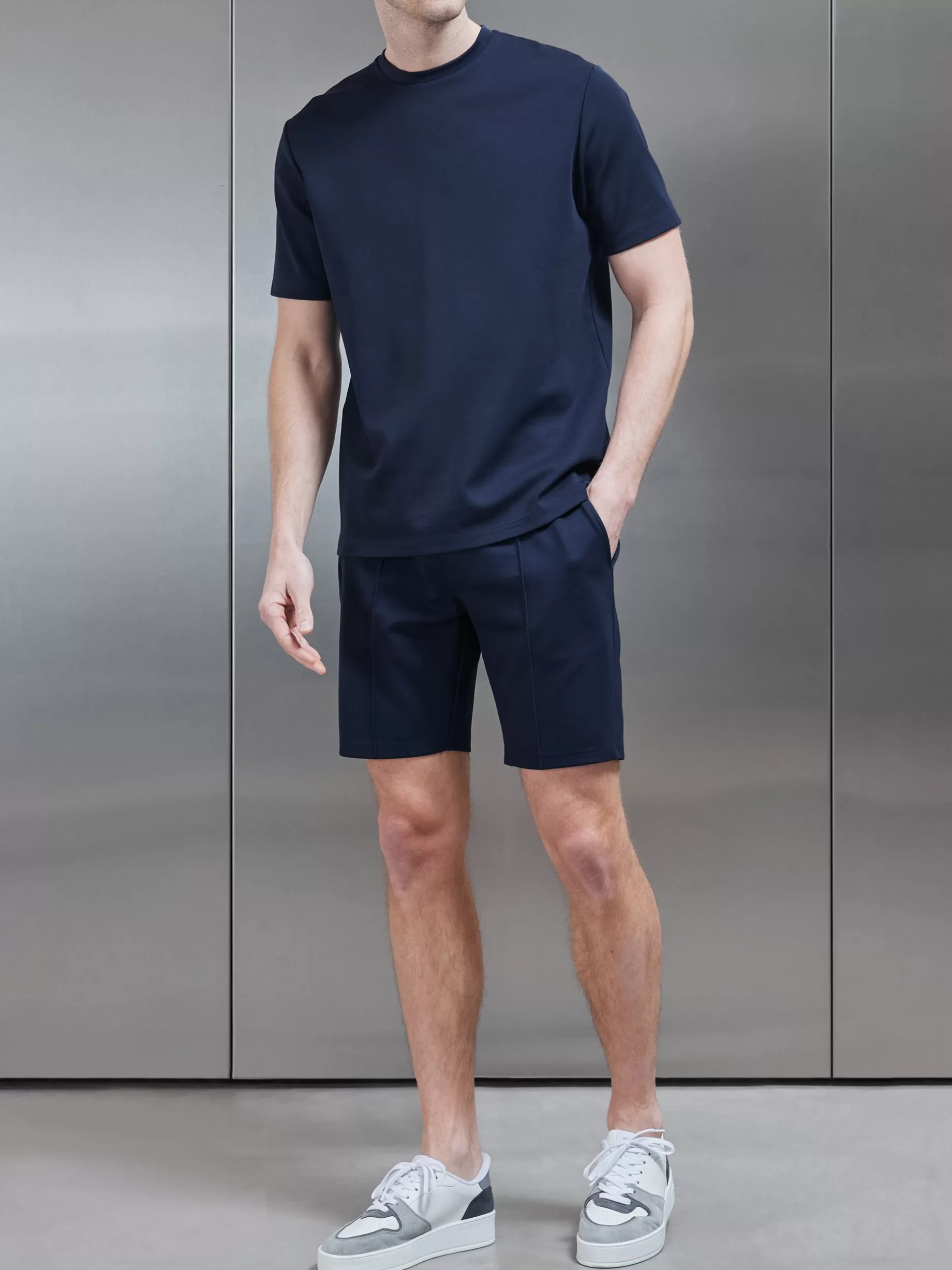 Shop ARNE Luxe Essential T-Shirt - Navy