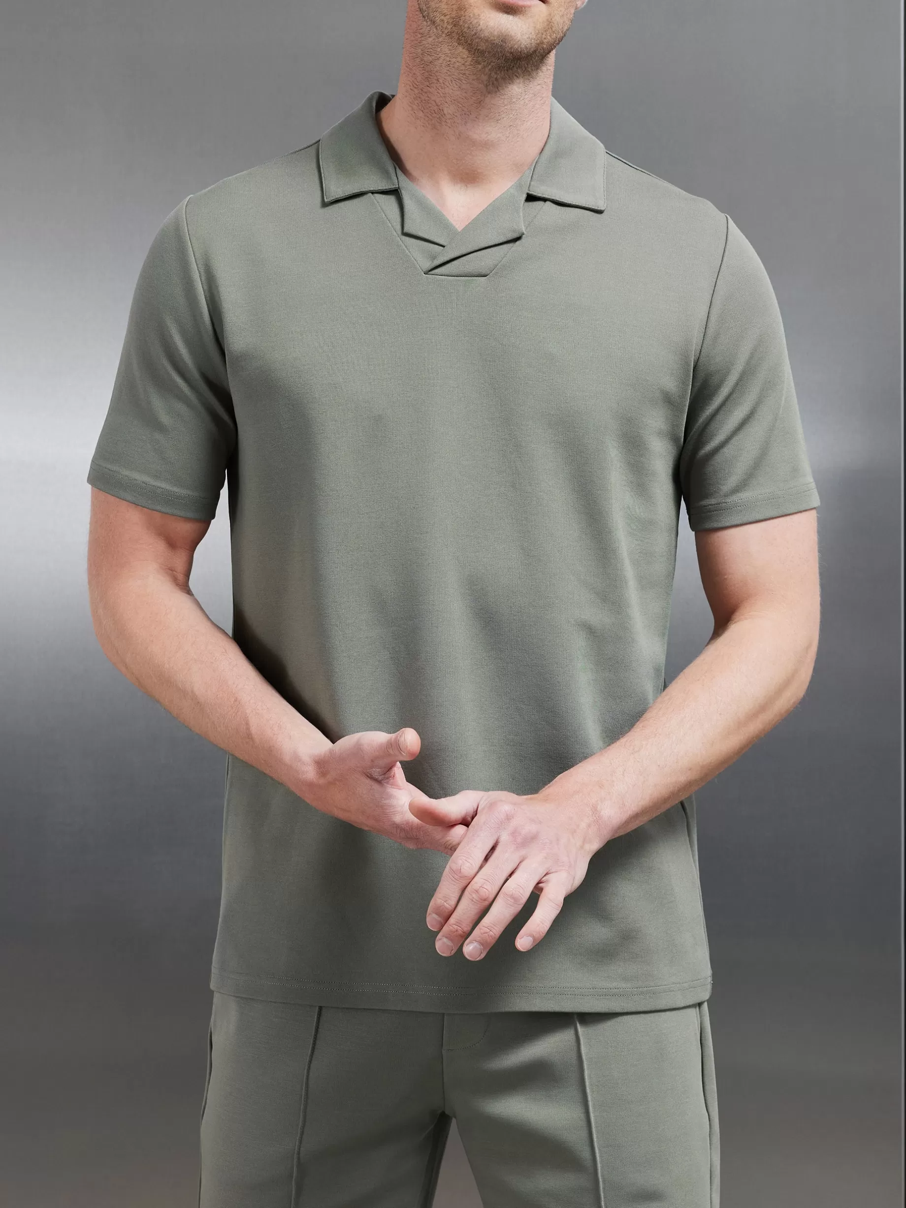 Best Sale ARNE Luxe Revere Collar Polo Shirt - Olive