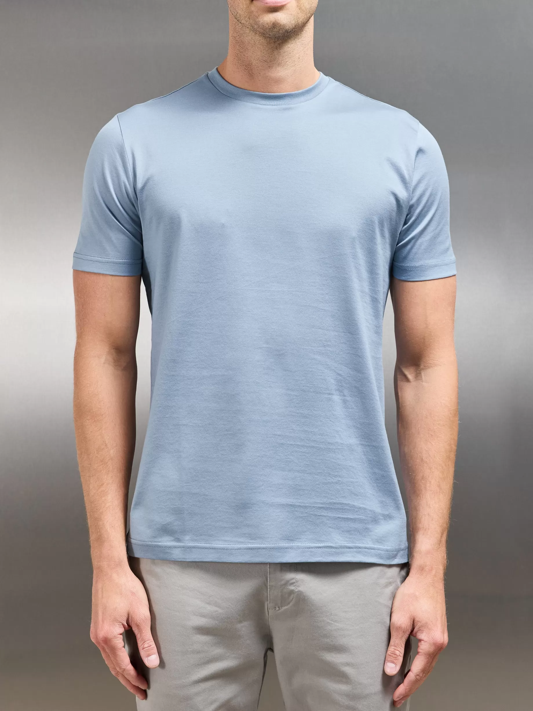 Best ARNE Mercerised Cotton T-shirt - Light Blue LightBlue