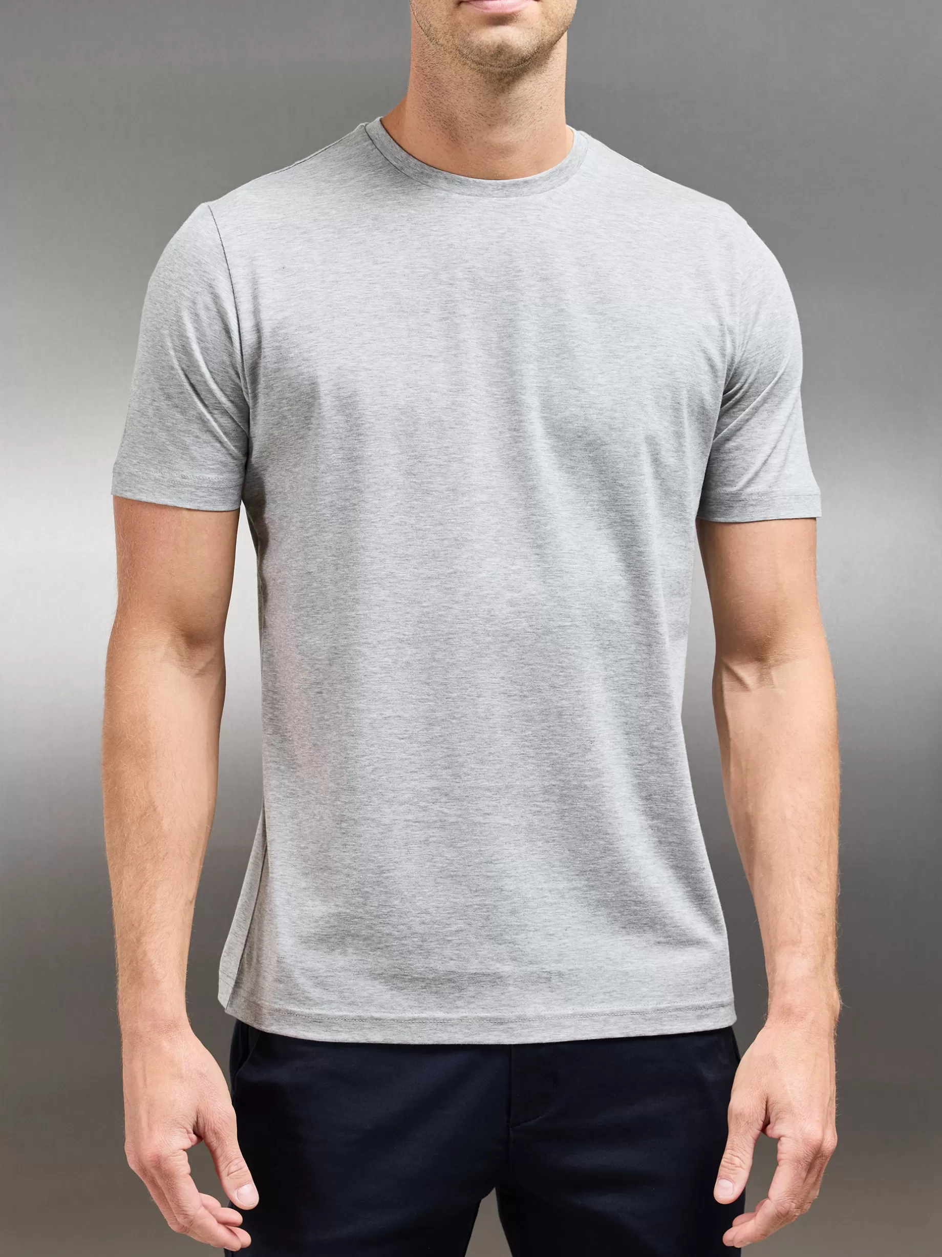 Outlet ARNE Mercerised Cotton T-shirt - Marl Grey MarlGrey