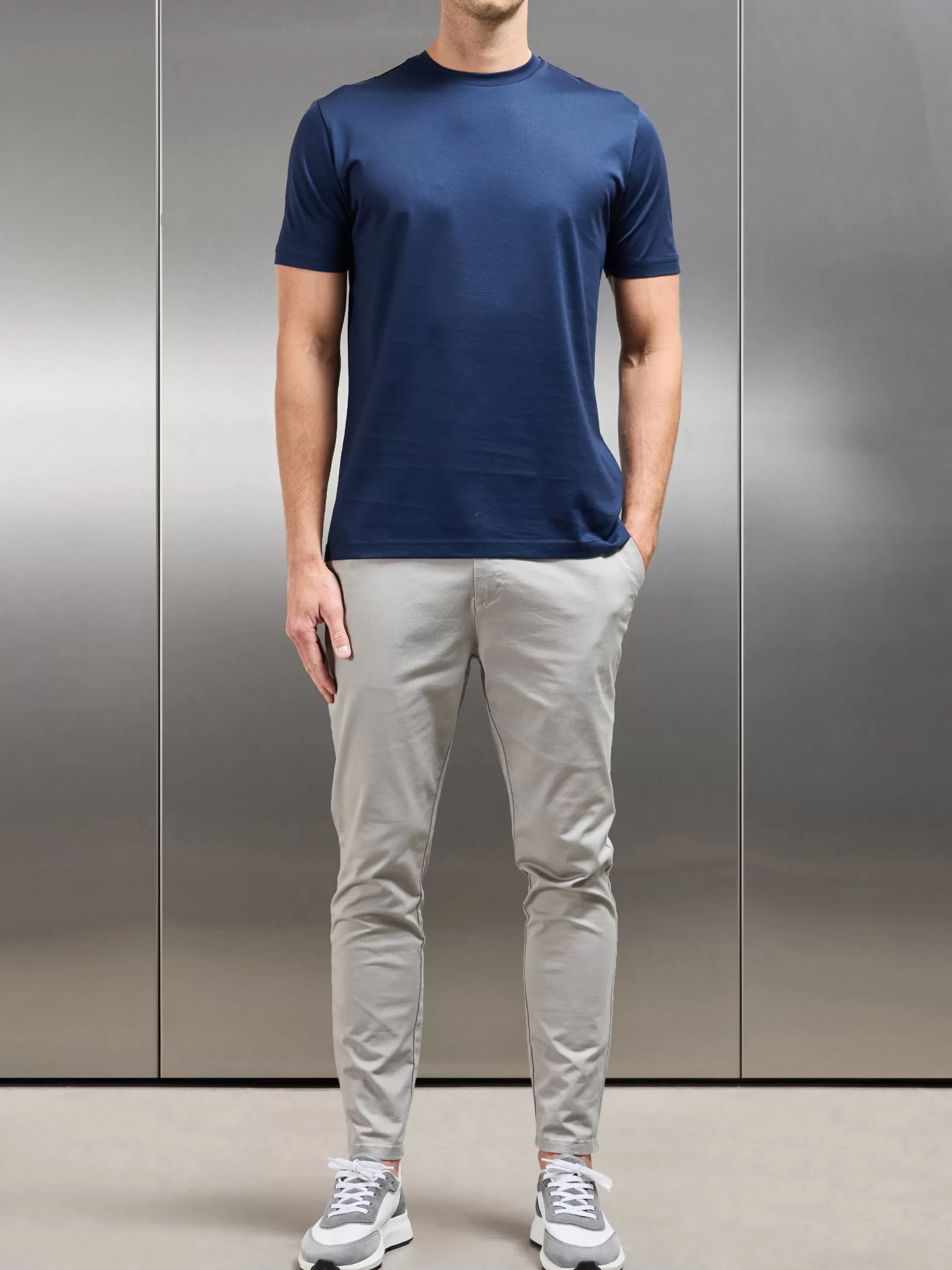 Best ARNE Mercerised Cotton T-shirt - Navy