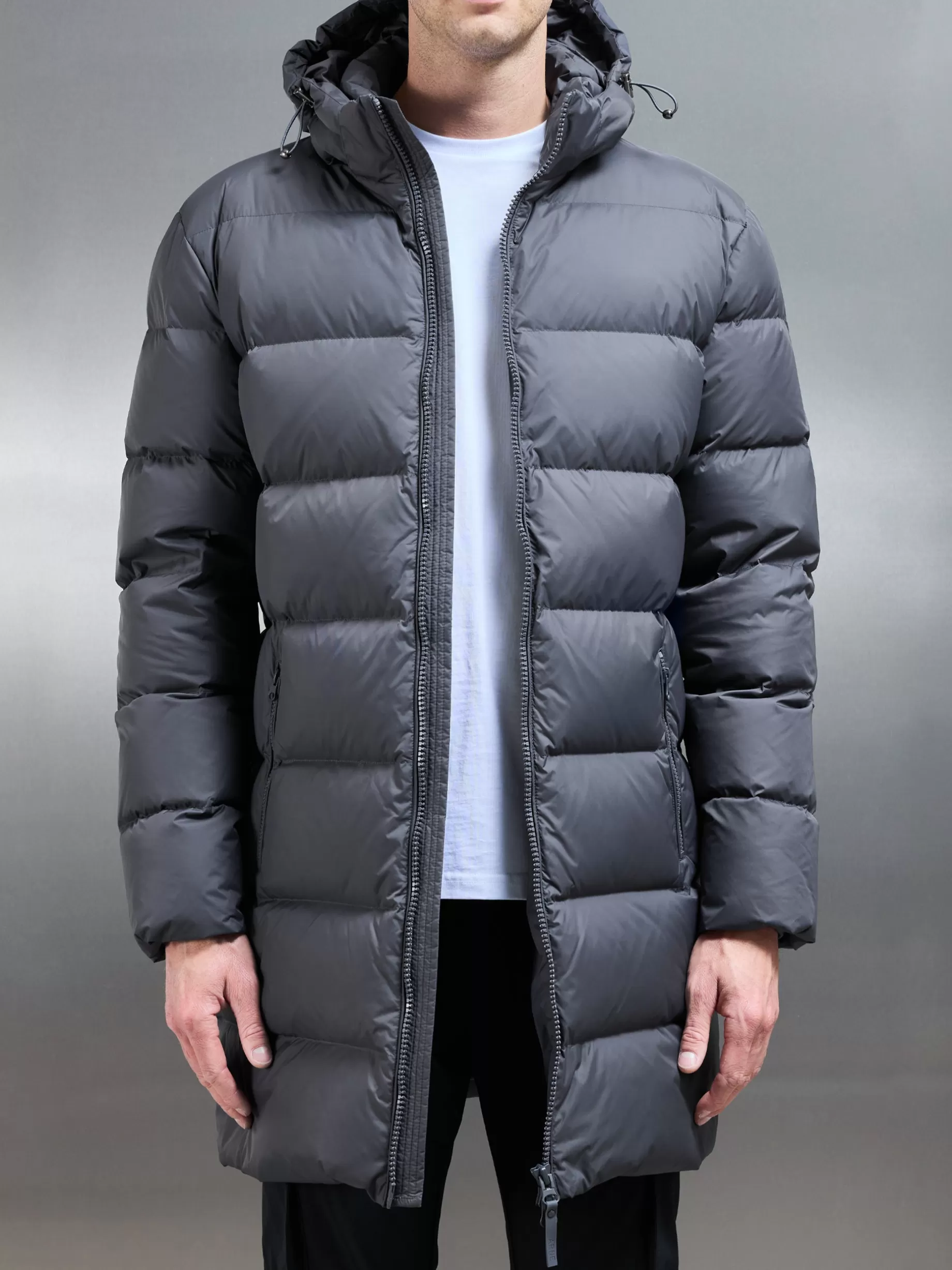 Hot ARNE Mid Length Down Jacket - Grey