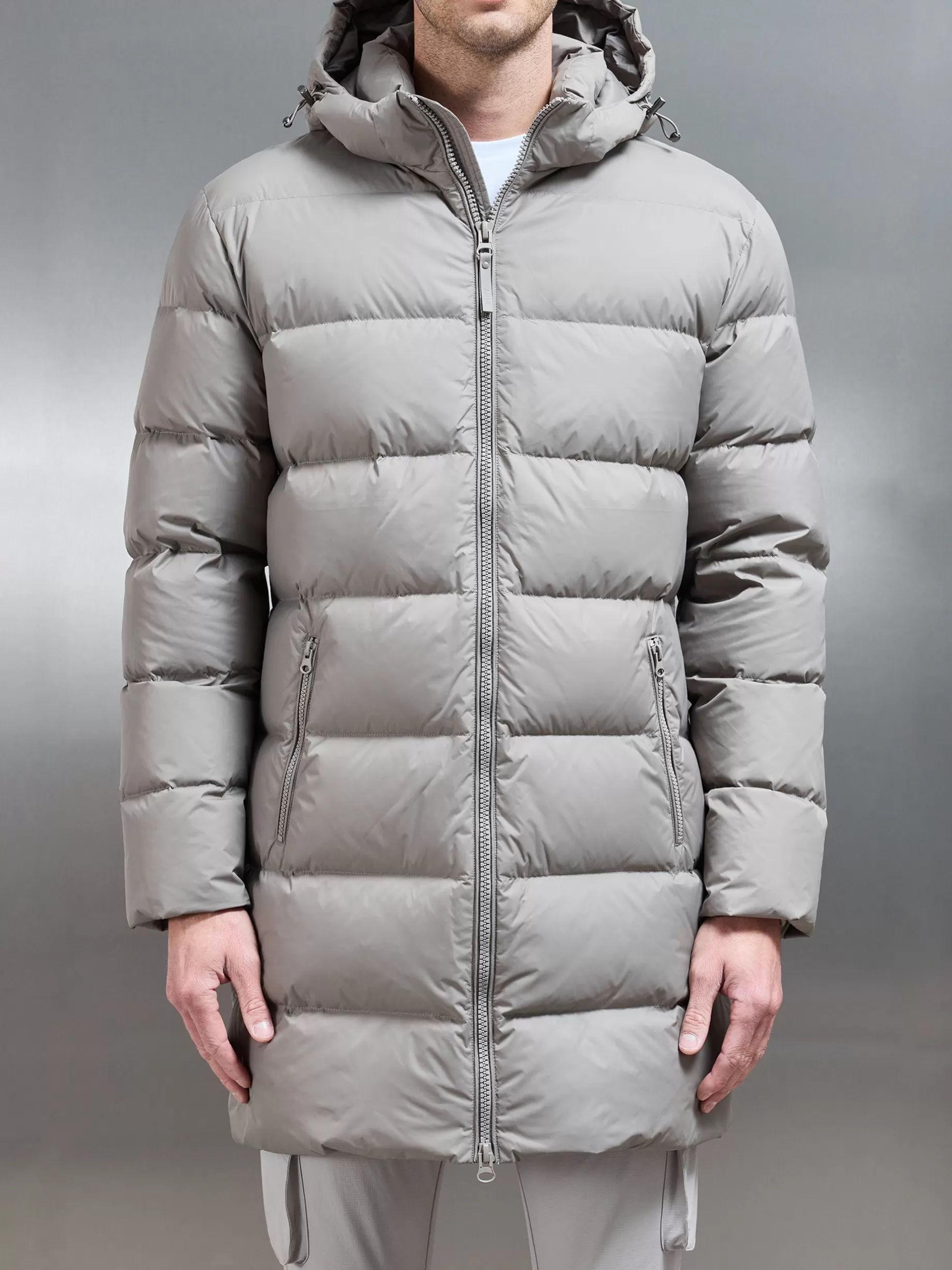 Best ARNE Mid Length Down Jacket - Taupe