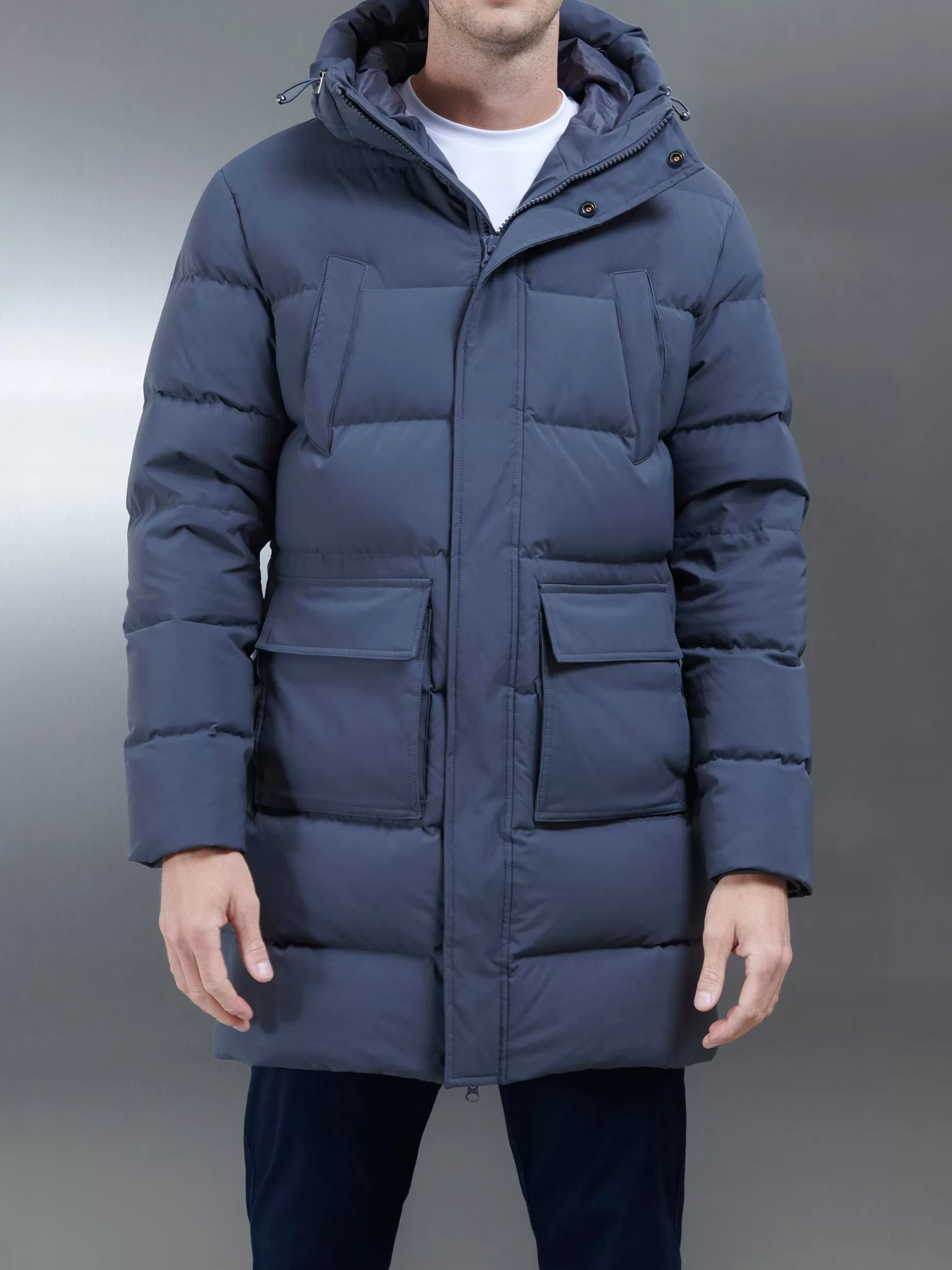 Best Sale ARNE Mid Length Parka - Charcoal